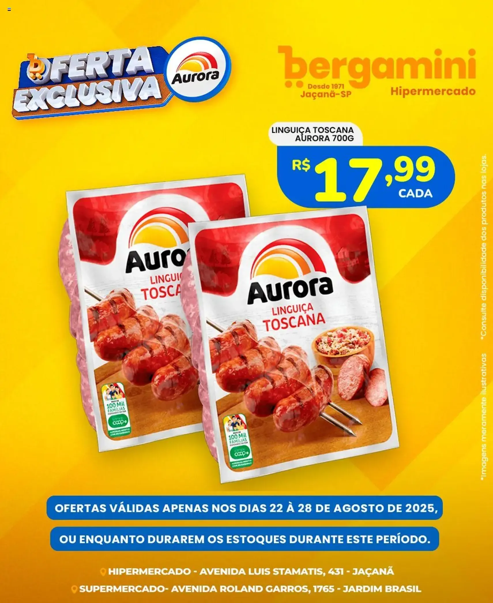 Supermercado Bergamini - Ofertas Aurora - folheto válido a partir de 22/08/2025 página 1 de 6