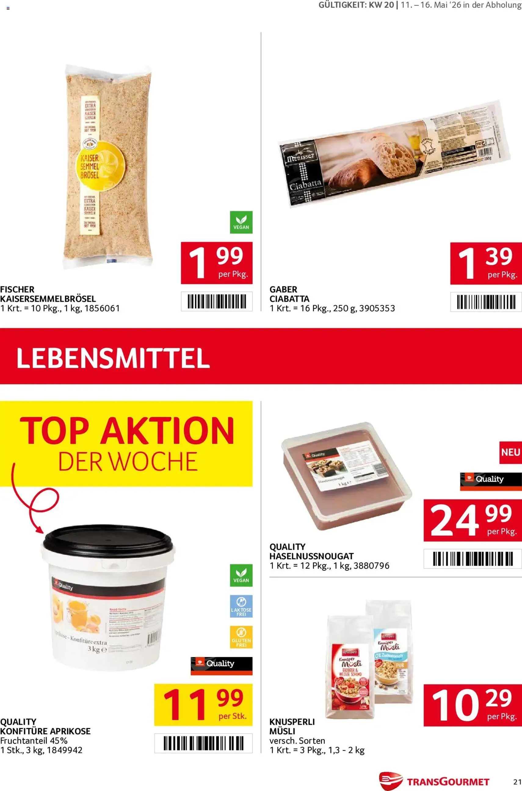 Transgourmet Flugblatt - Gültiger Prospekt ab 11.05.2026, Seite 21 von insgesamt 40