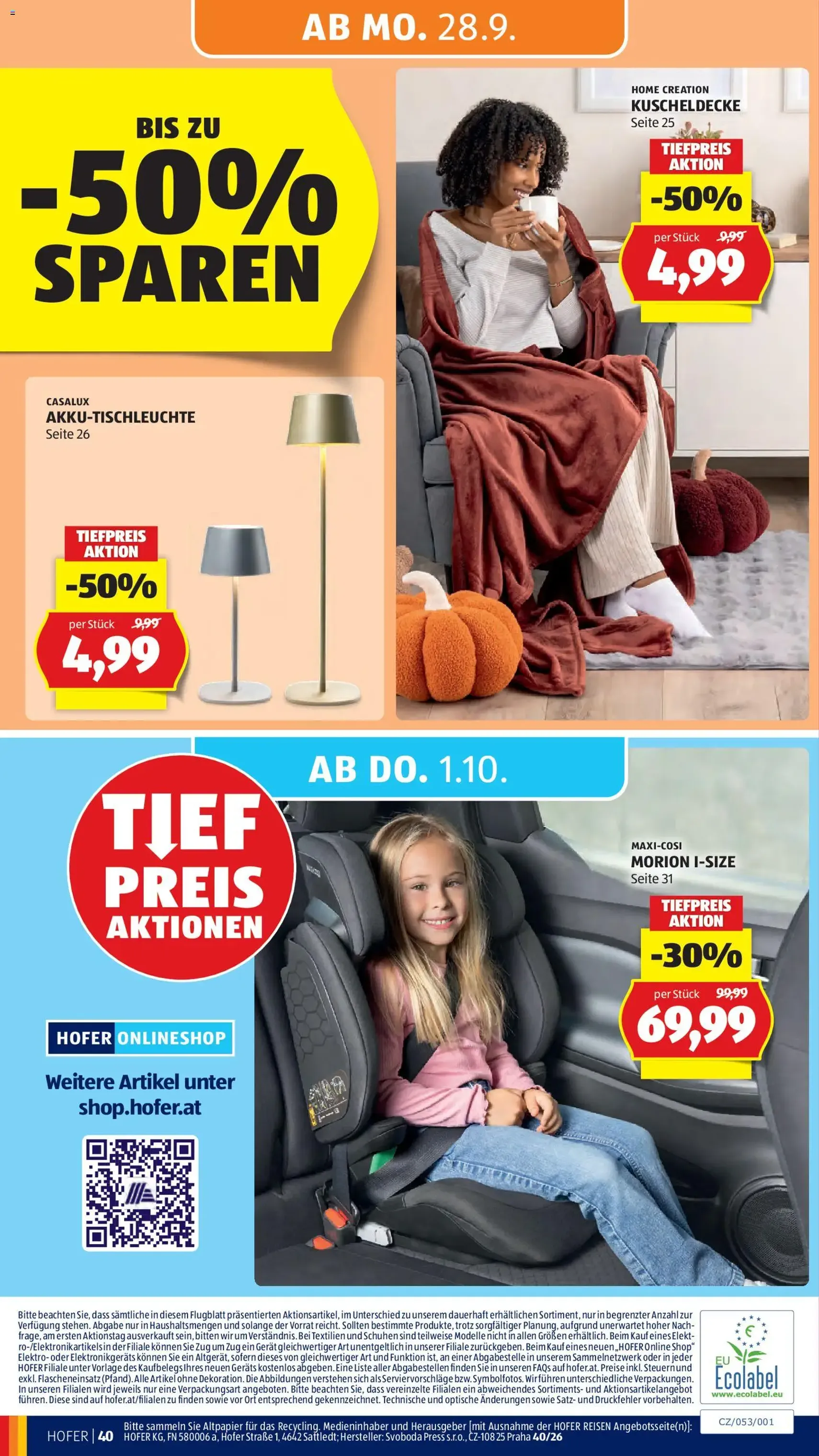 Hofer Flugblatt - Gültiger Prospekt ab 25.09.2026, Seite 48 von insgesamt 49