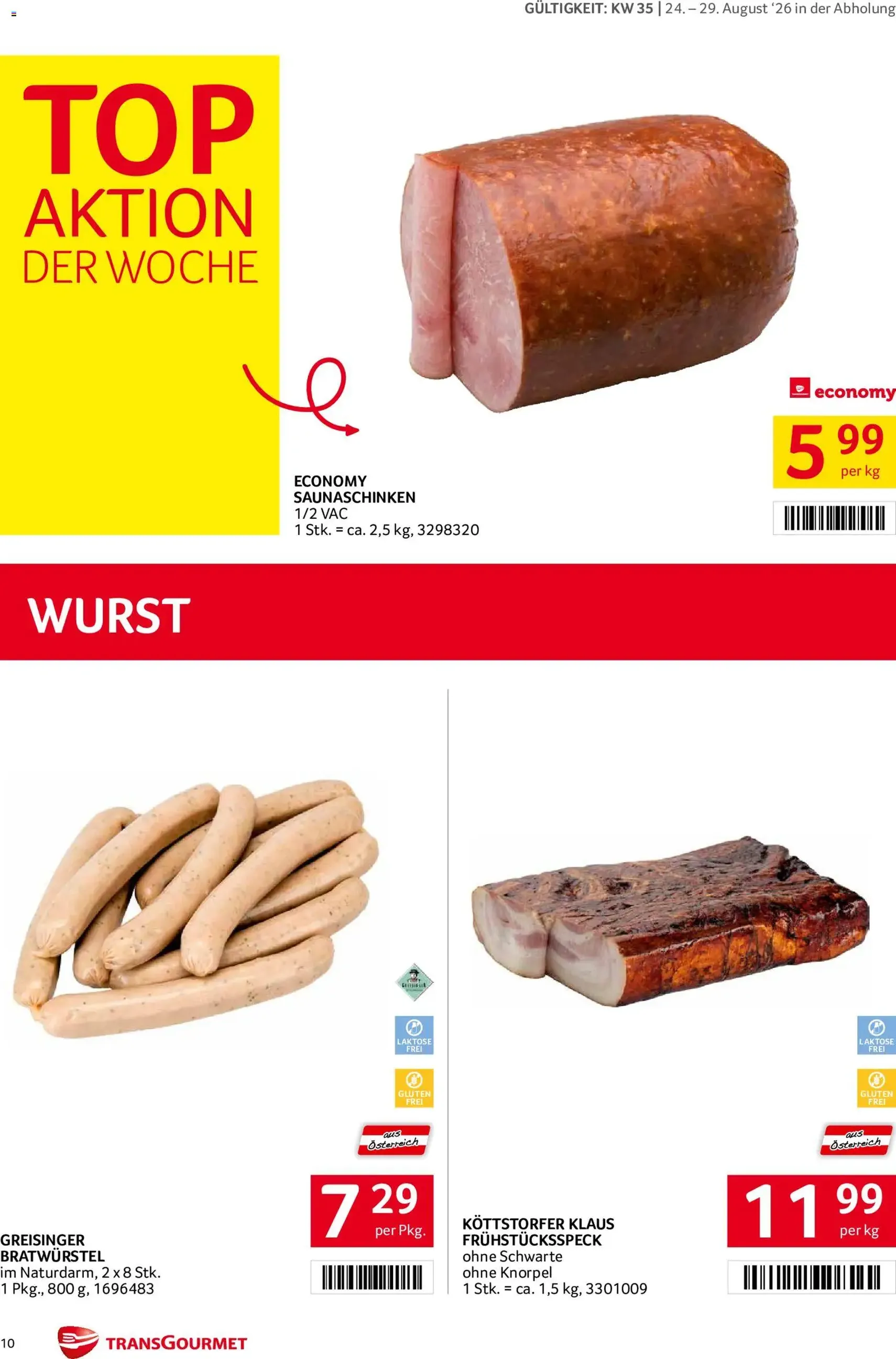 Transgourmet Flugblatt - Gültiger Prospekt ab 24.08.2026, Seite 10 von insgesamt 28