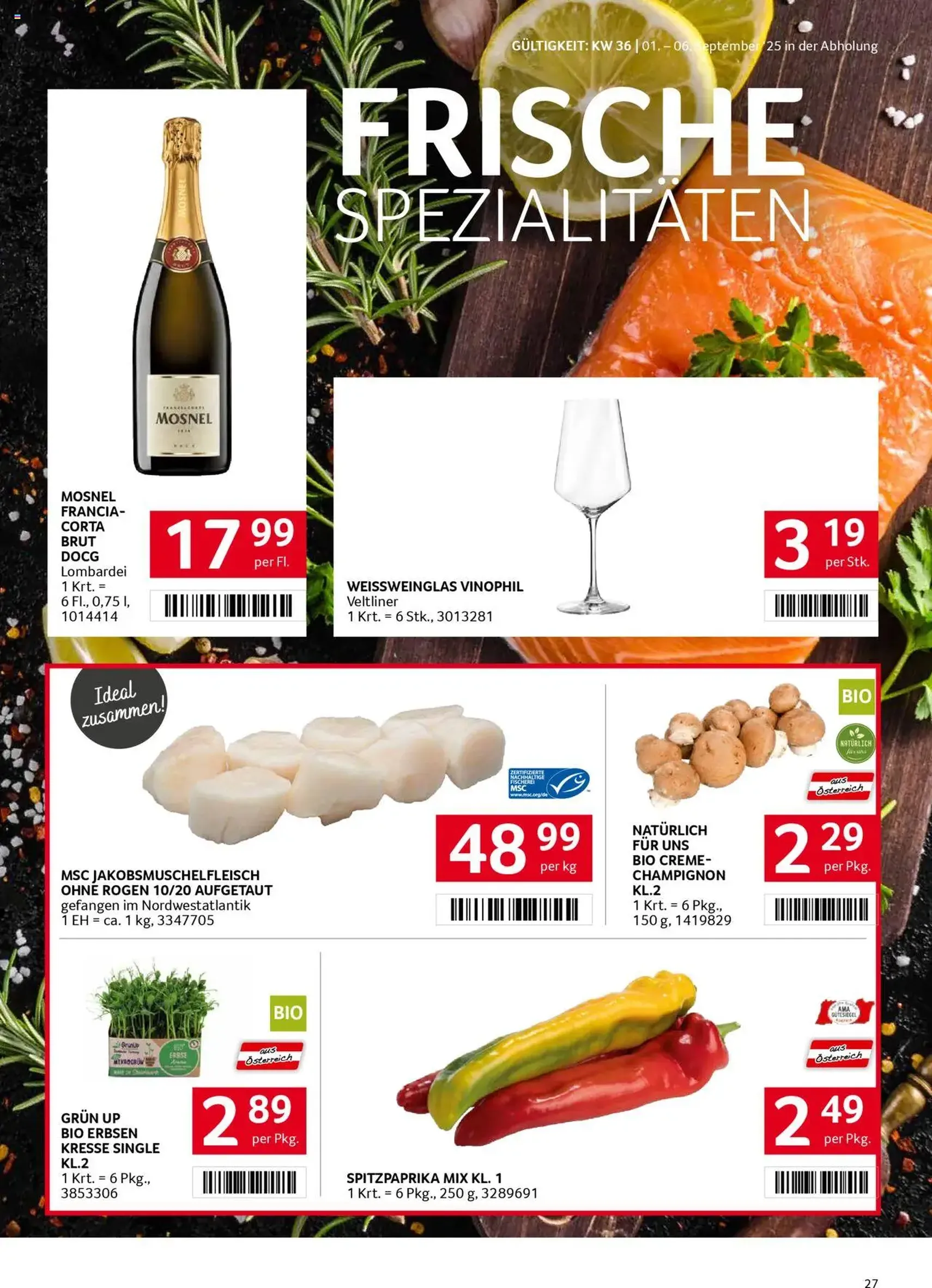 Transgourmet Flugblatt - Gültiger Prospekt ab 31.08.2025, Seite 27 von insgesamt 32 Transgourmet Flugblatt - Gültiger Prospekt ab 31.08.2025, Seite 27 von insgesamt 32