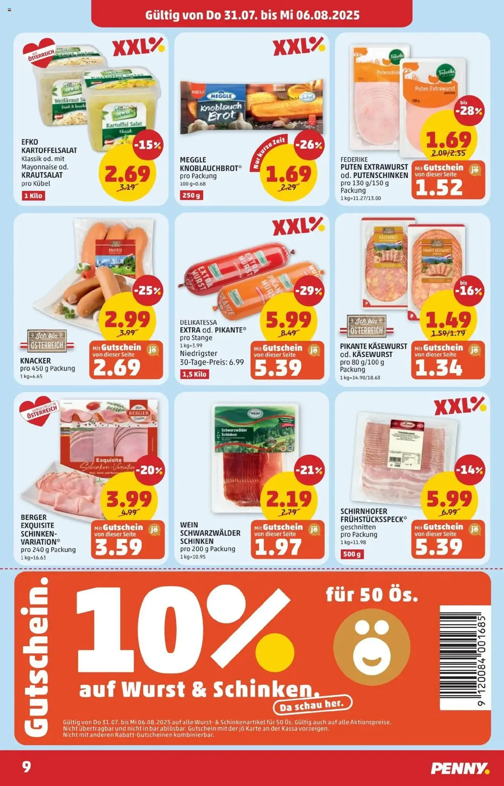 Penny Markt Flugblatt - Gültiger Prospekt ab 31.07.2025, Seite 9 von insgesamt 24