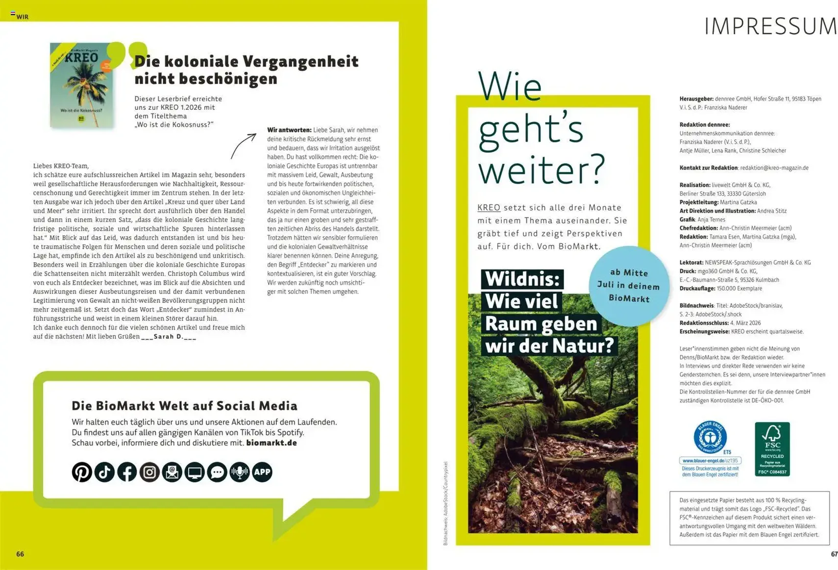 Denns BioMarkt KREO Magazin - Gültiger Prospekt ab 16.04.2026, Seite 34 von insgesamt 35