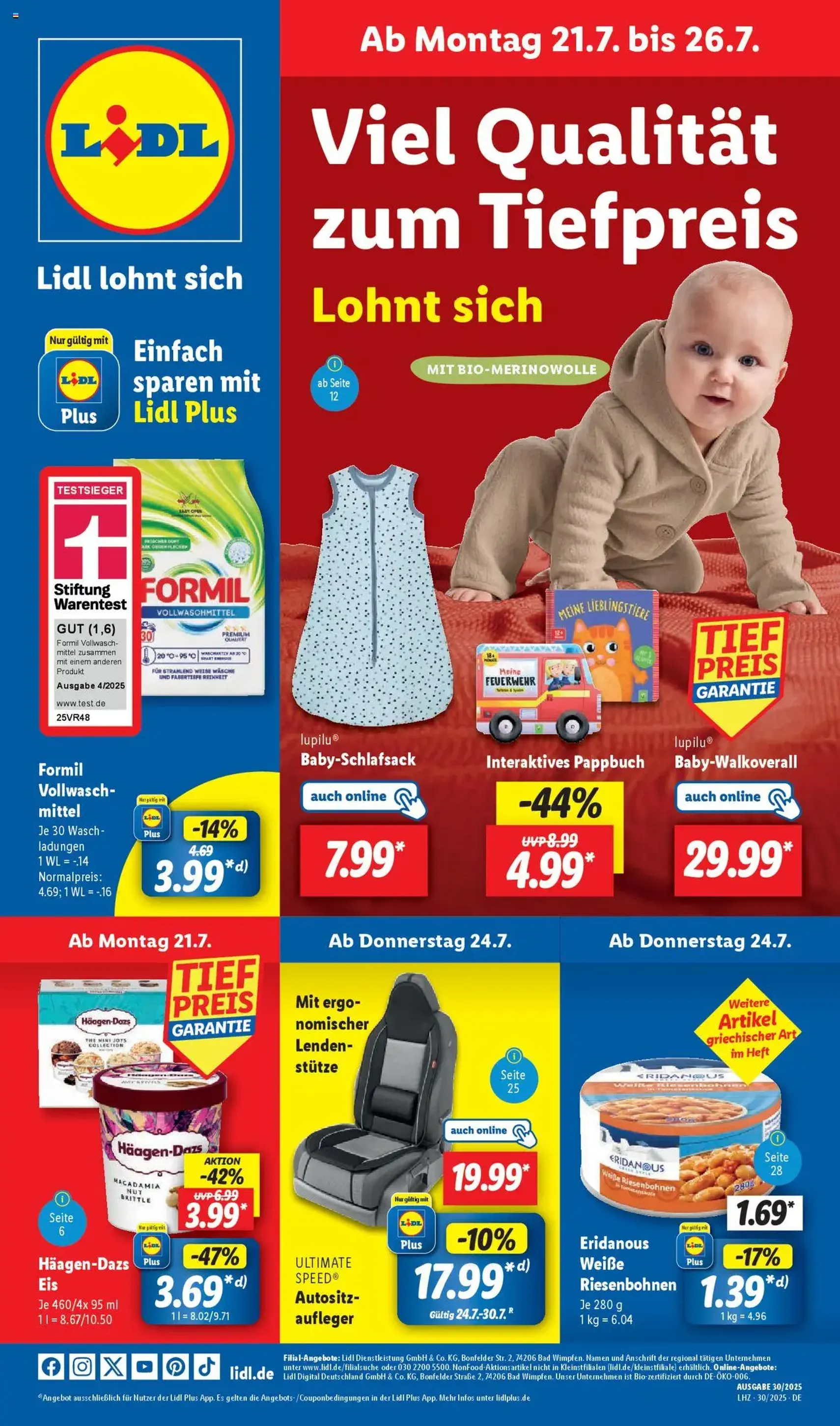 Lidl Prospekt - Gültiger Prospekt ab 21.07.2025, Seite 1 von insgesamt 62