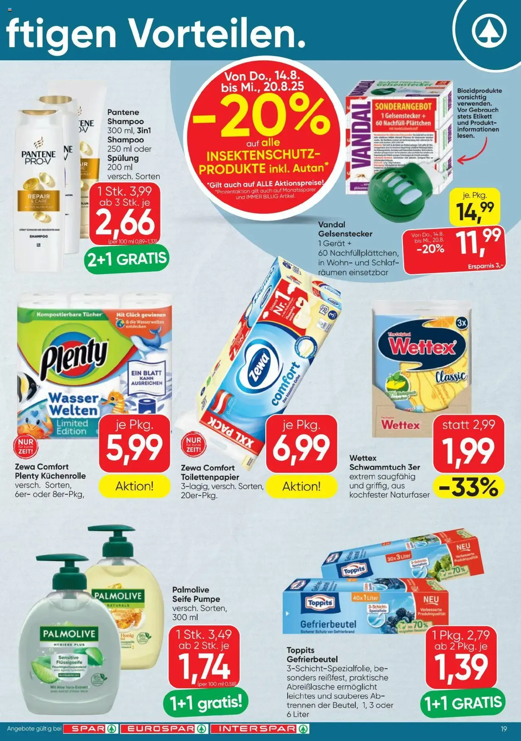Spar Flugblatt - Gültiger Prospekt ab 14.08.2025, Seite 19 von insgesamt 20