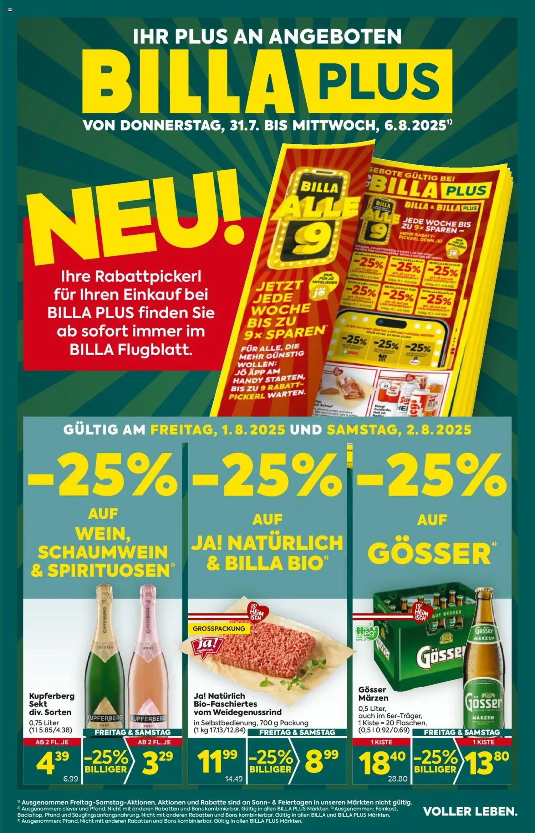 Billa Plus Flugblatt - Gültiger Prospekt ab 31.07.2025, Seite 1 von insgesamt 16 Billa Plus Flugblatt - Gültiger Prospekt ab 31.07.2025, Seite 1 von insgesamt 16