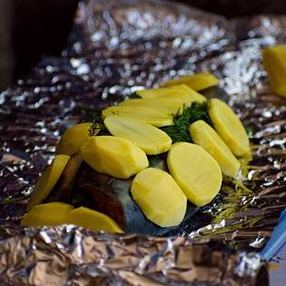 Recipe preview Salmon in foil with potatoes