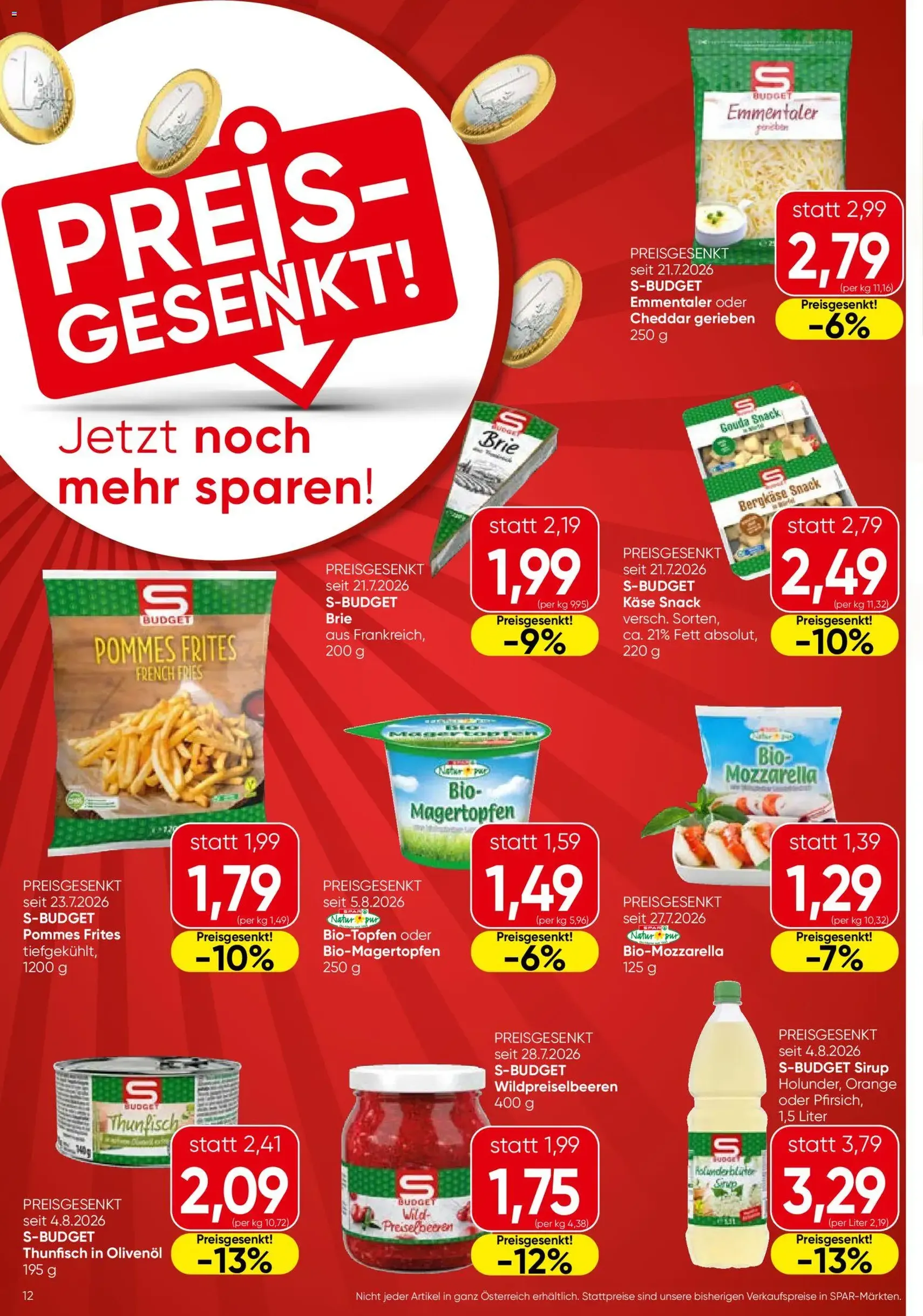 Spar - Flugblatt - Gültiger Prospekt ab 03.09.2026, Seite 12 von insgesamt 16
