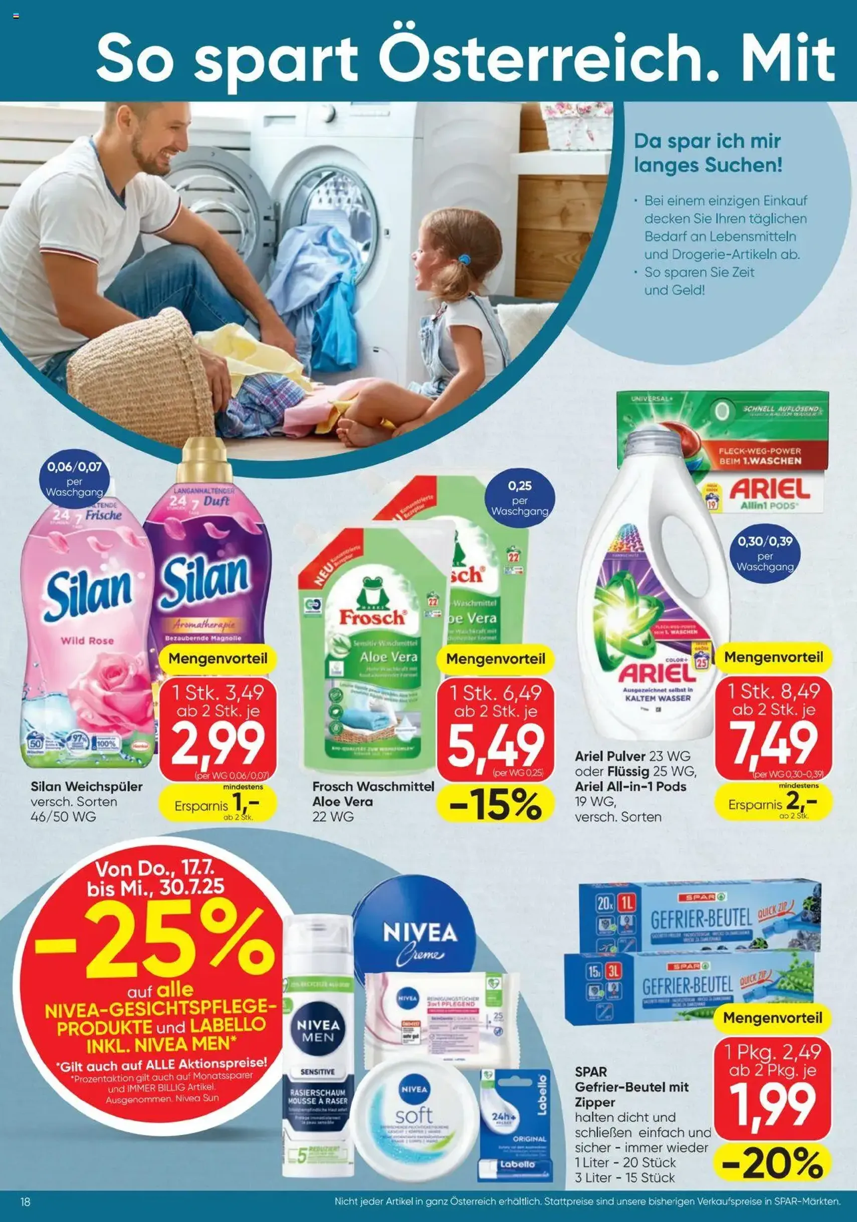 Spar Flugblatt - Gültiger Prospekt ab 17.07.2025, Seite 18 von insgesamt 20 Spar Flugblatt - Gültiger Prospekt ab 17.07.2025, Seite 18 von insgesamt 20