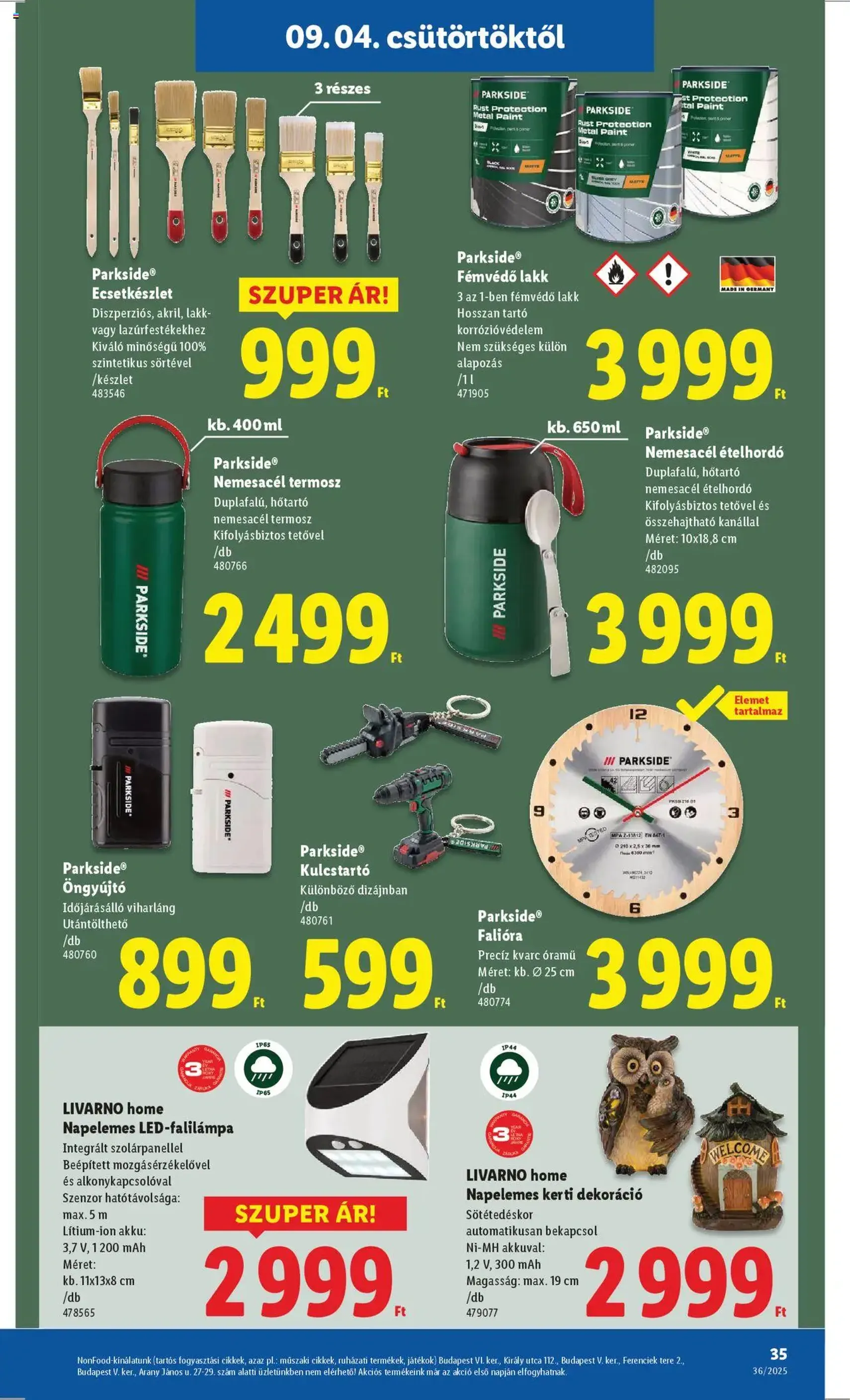 Lidl Akciós újság - 2025.09.04. érvényes szórólap 35 oldal 70 oldalból Lidl Akciós újság - 2025.09.04. érvényes szórólap 35 oldal 70 oldalból