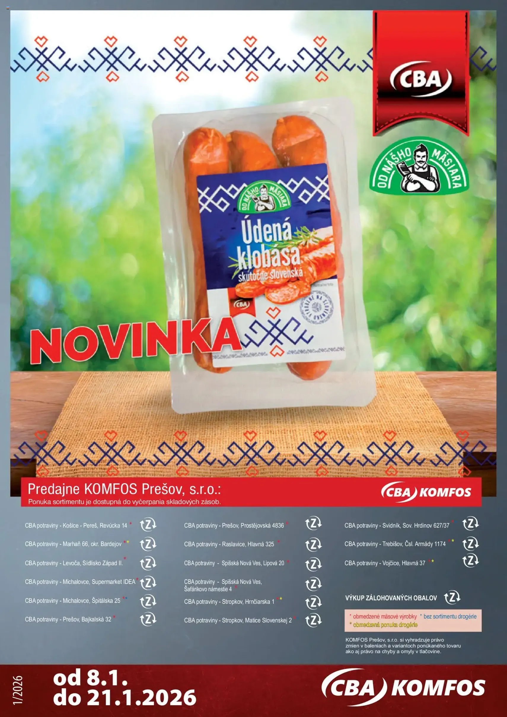 CBA Komfos leták - platný leták od 23.01.2026 strana 16 z 16