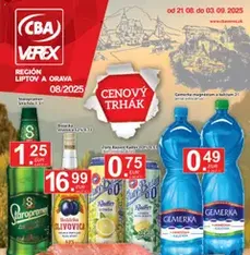 CBA Verex leták - náhľad letáku platný od 21.08.2025