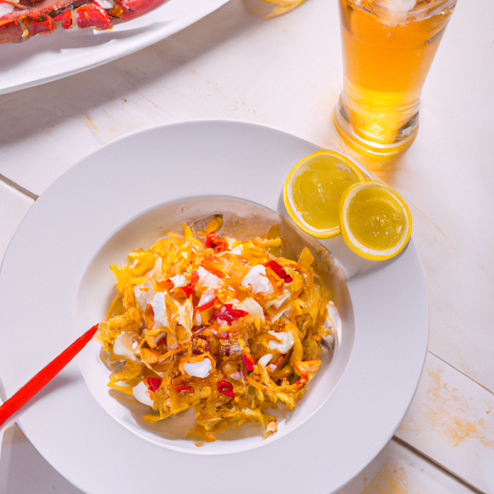 Pasta fredda con granchio e limone