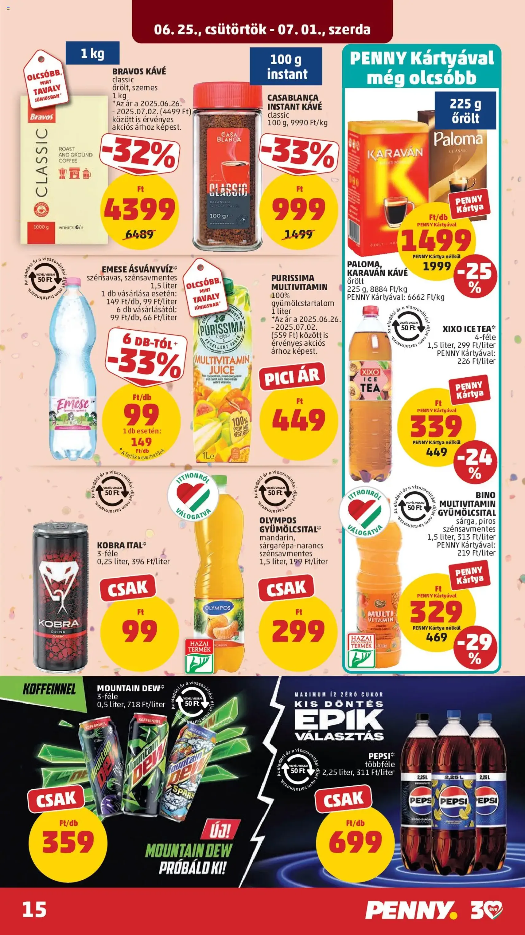 PENNY akciós újság - 2026.06.25. érvényes szórólap 15 oldal 40 oldalból