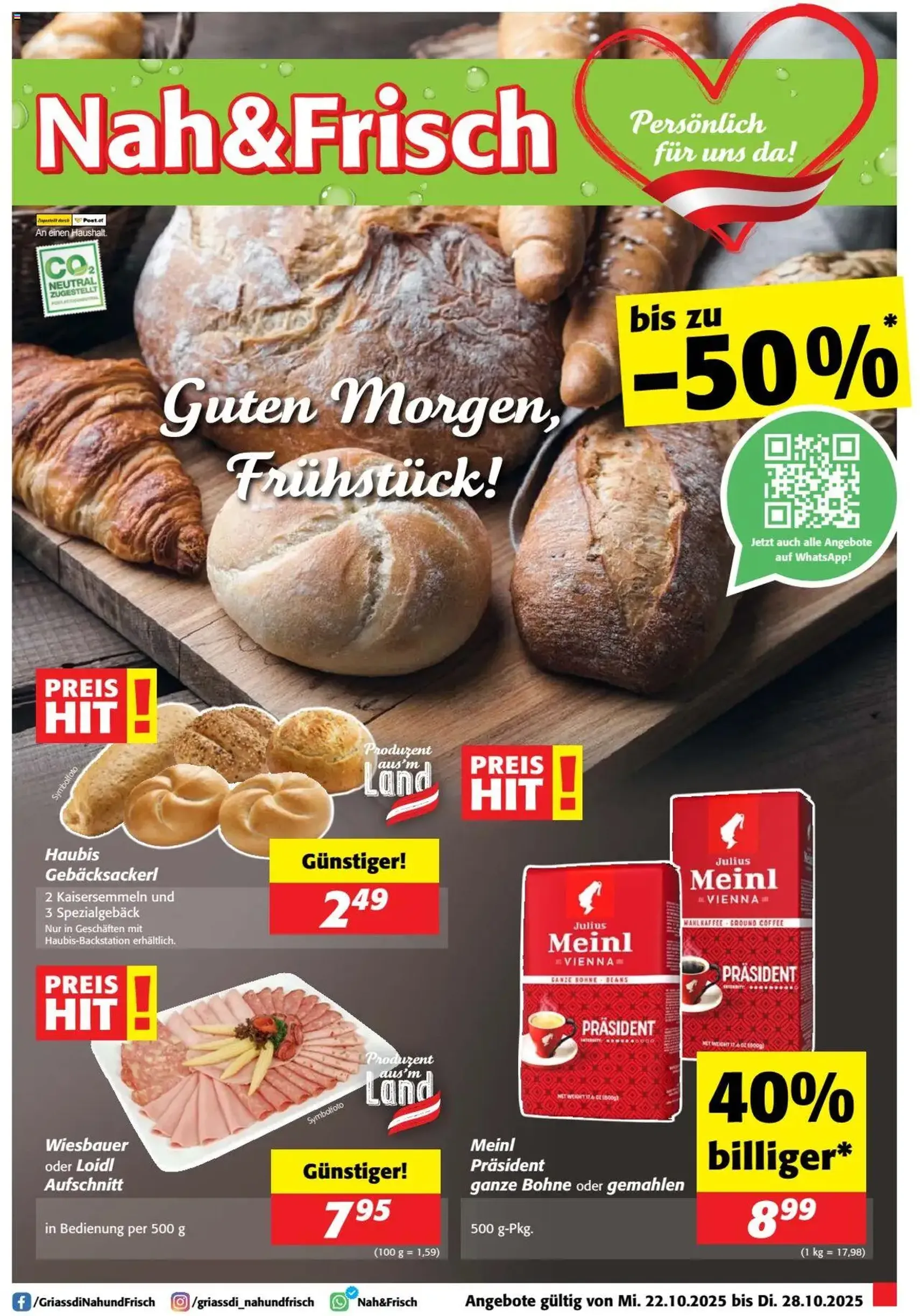 Nah und Frisch Flugblatt - Gültiger Prospekt ab 22.10.2025, Seite 1 von insgesamt 8
