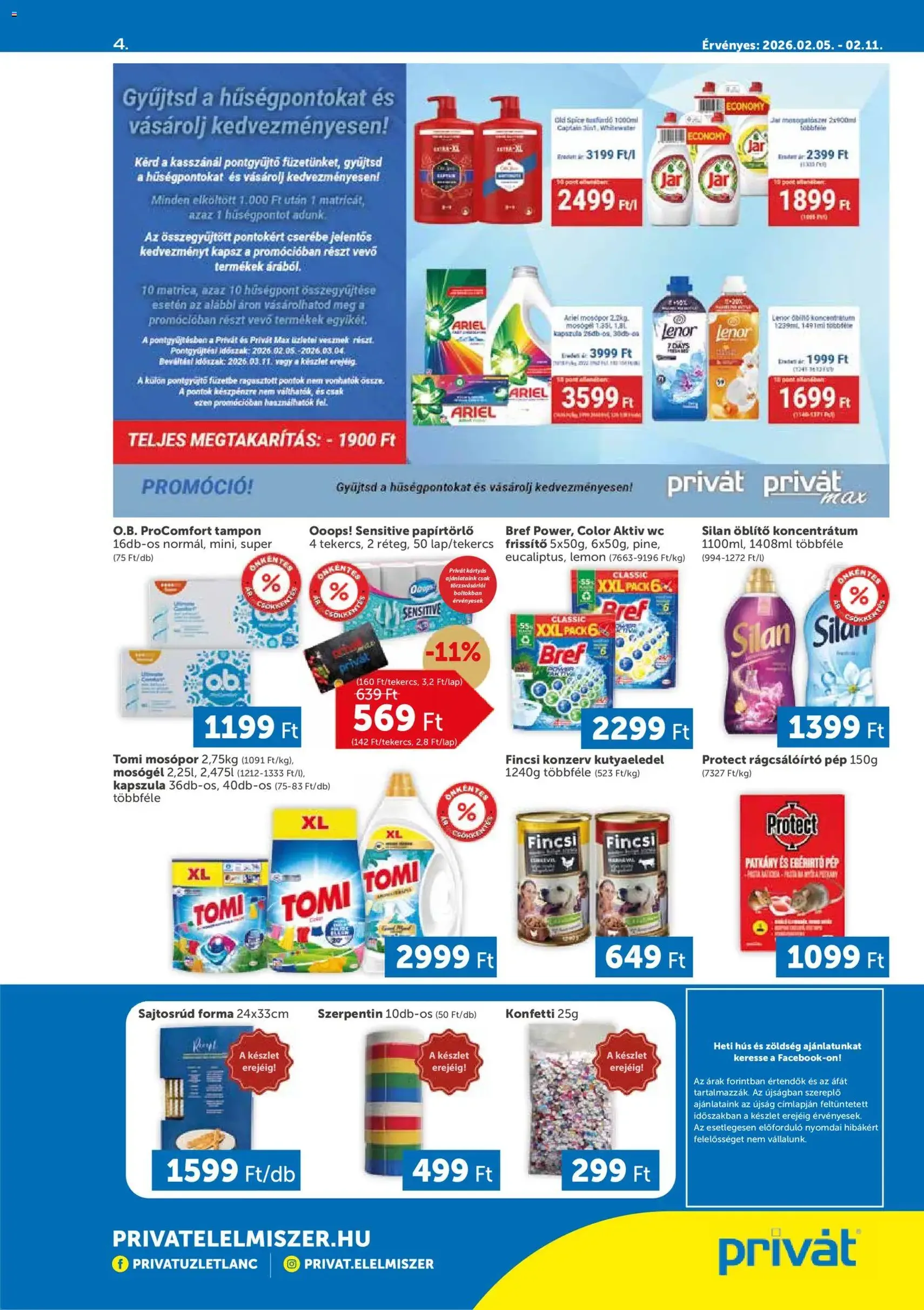 PRIVÁT Akciós újság - 2026.02.05. érvényes szórólap 4 oldal 4 oldalból