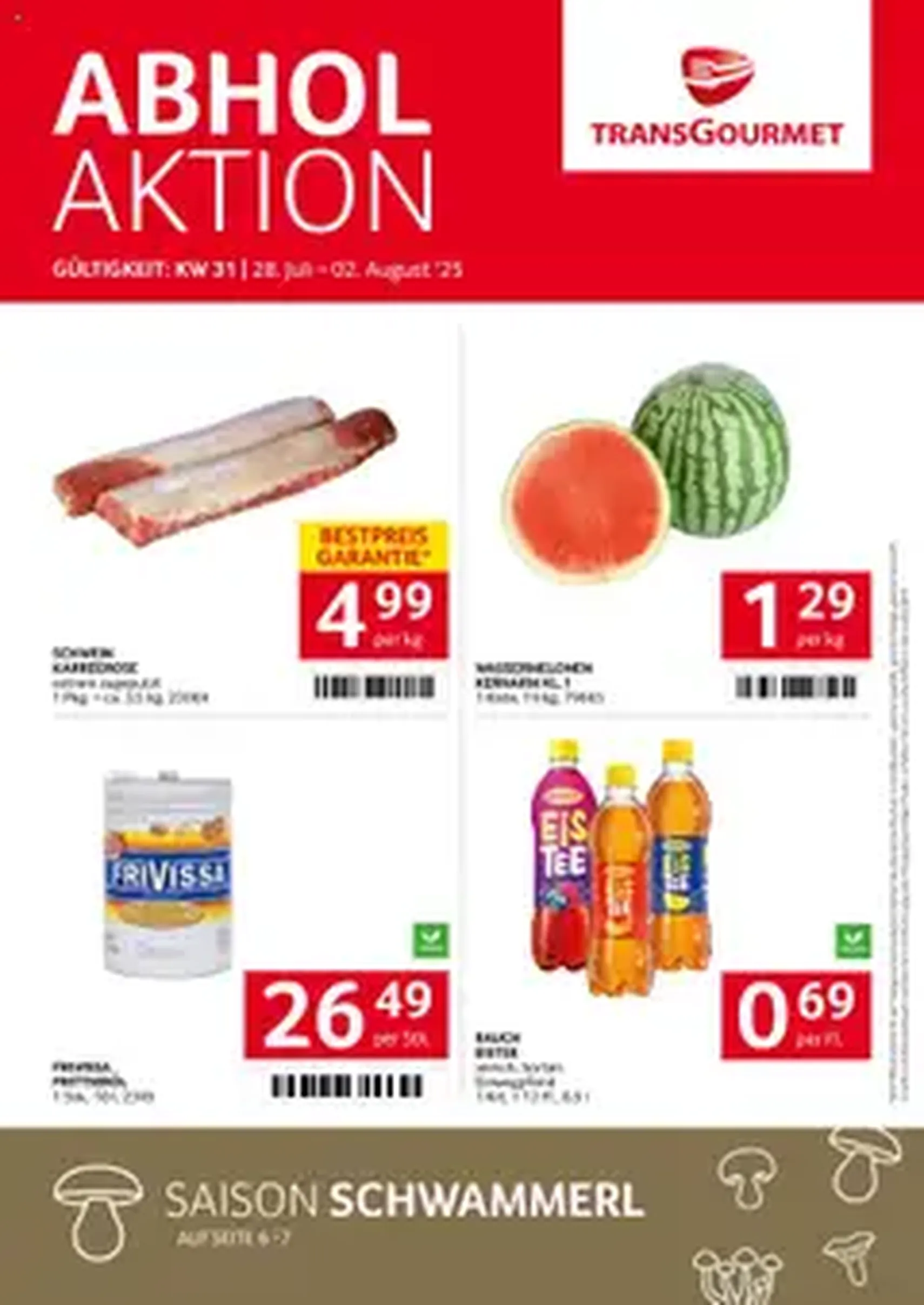 Transgourmet Flugblatt - Gültiger Prospekt ab 27.07.2025, Seite 1 von insgesamt 1