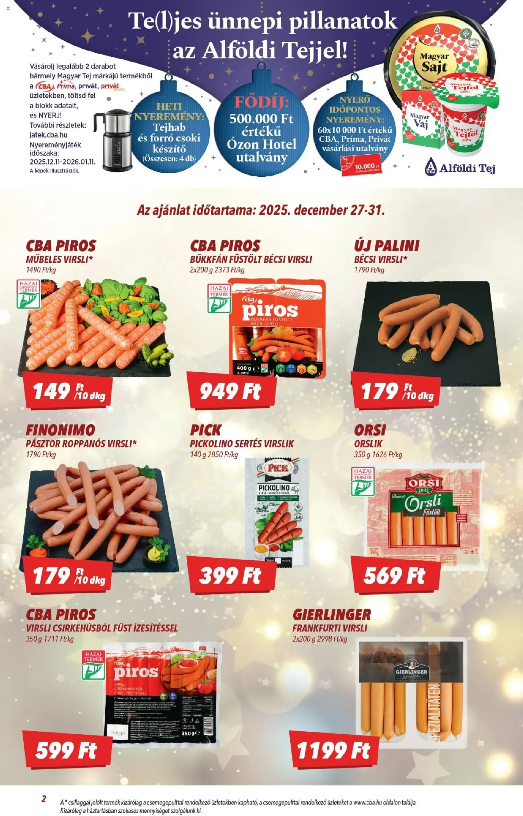 CBA Akciós újság - 2025.12.18. érvényes szórólap 2 oldal 8 oldalból