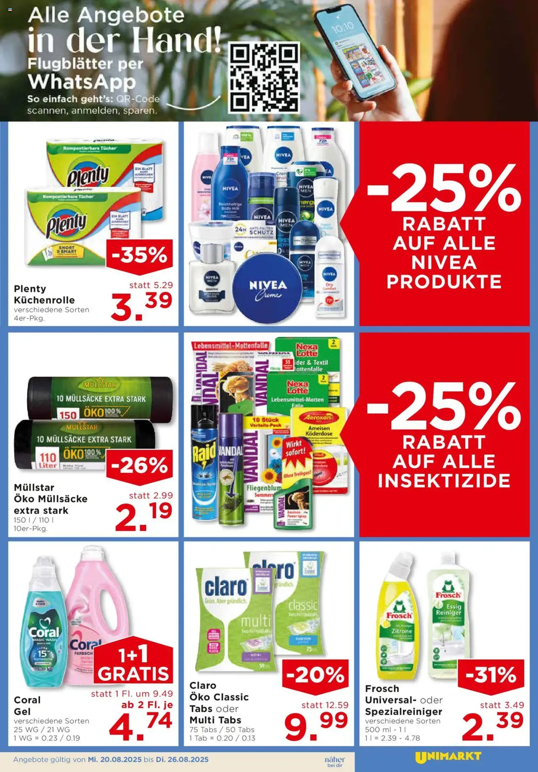 Unimarkt Flugblatt - Gültiger Prospekt ab 20.08.2025, Seite 15 von insgesamt 16 Unimarkt Flugblatt - Gültiger Prospekt ab 20.08.2025, Seite 15 von insgesamt 16