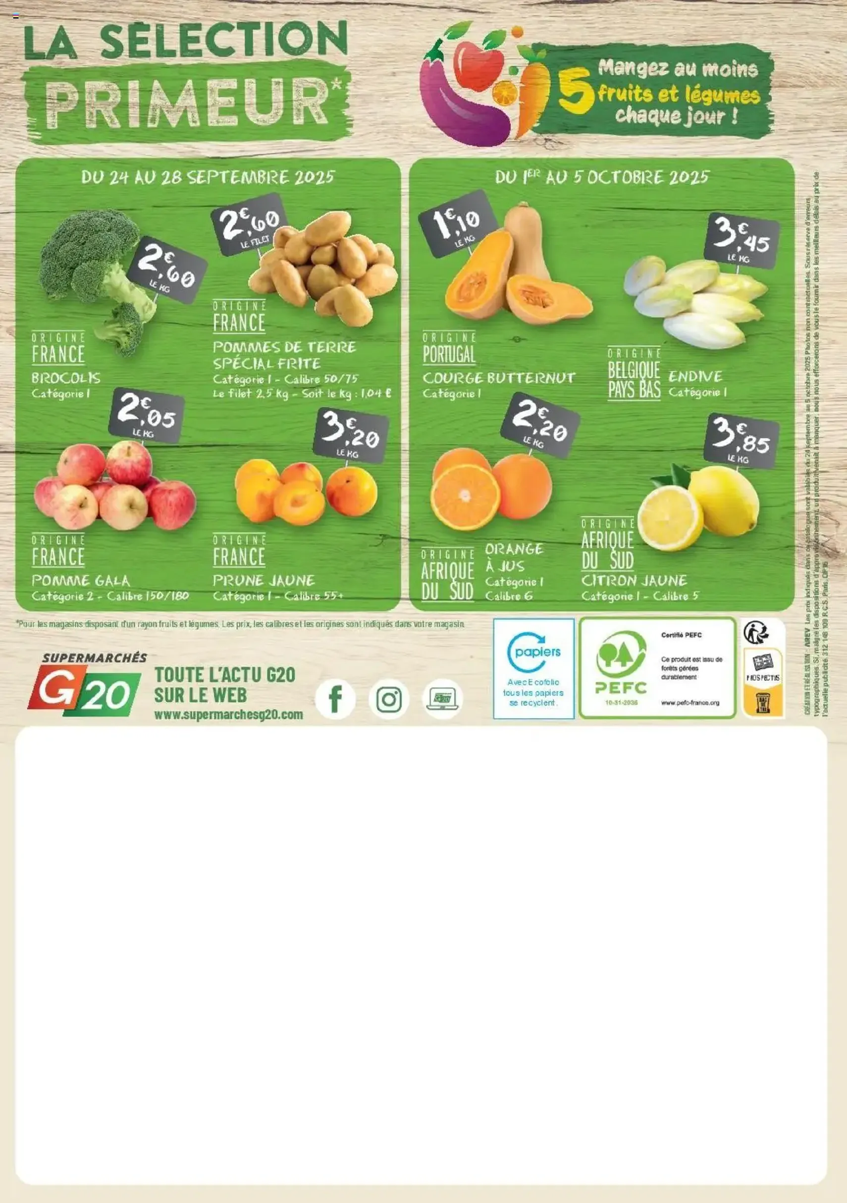 G20 Supermarchés catalogue - brochure valable à partir du 24/09/2025, page 21 sur 21