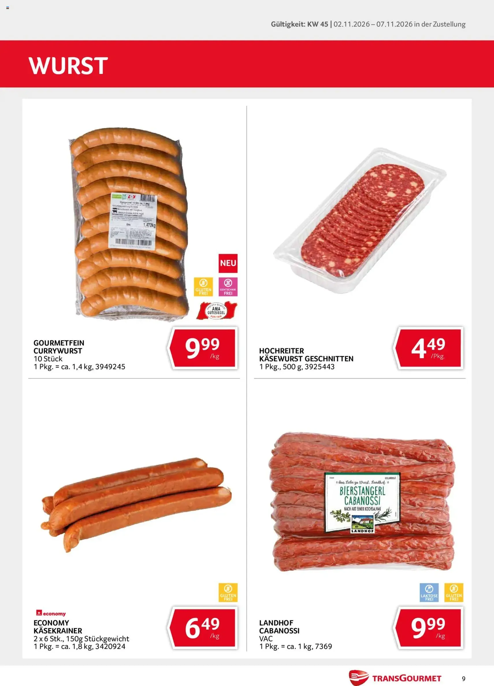 Transgourmet Flugblatt - Gültiger Prospekt ab 02.11.2026, Seite 9 von insgesamt 36