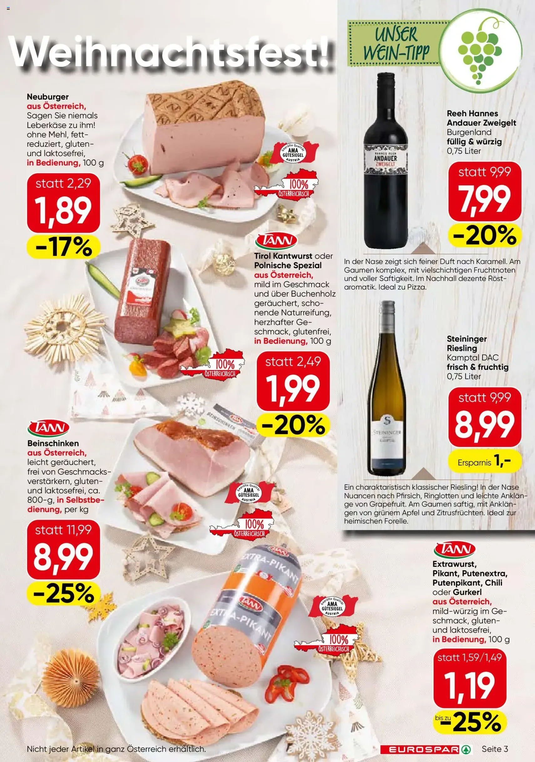 Eurospar Flugblatt - Gültiger Prospekt ab 18.12.2025, Seite 3 von insgesamt 20