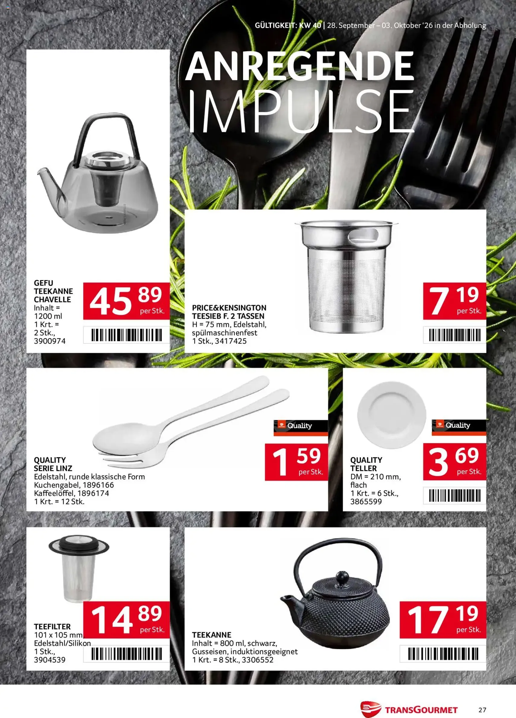 Transgourmet Flugblatt - Gültiger Prospekt ab 28.09.2026, Seite 27 von insgesamt 28