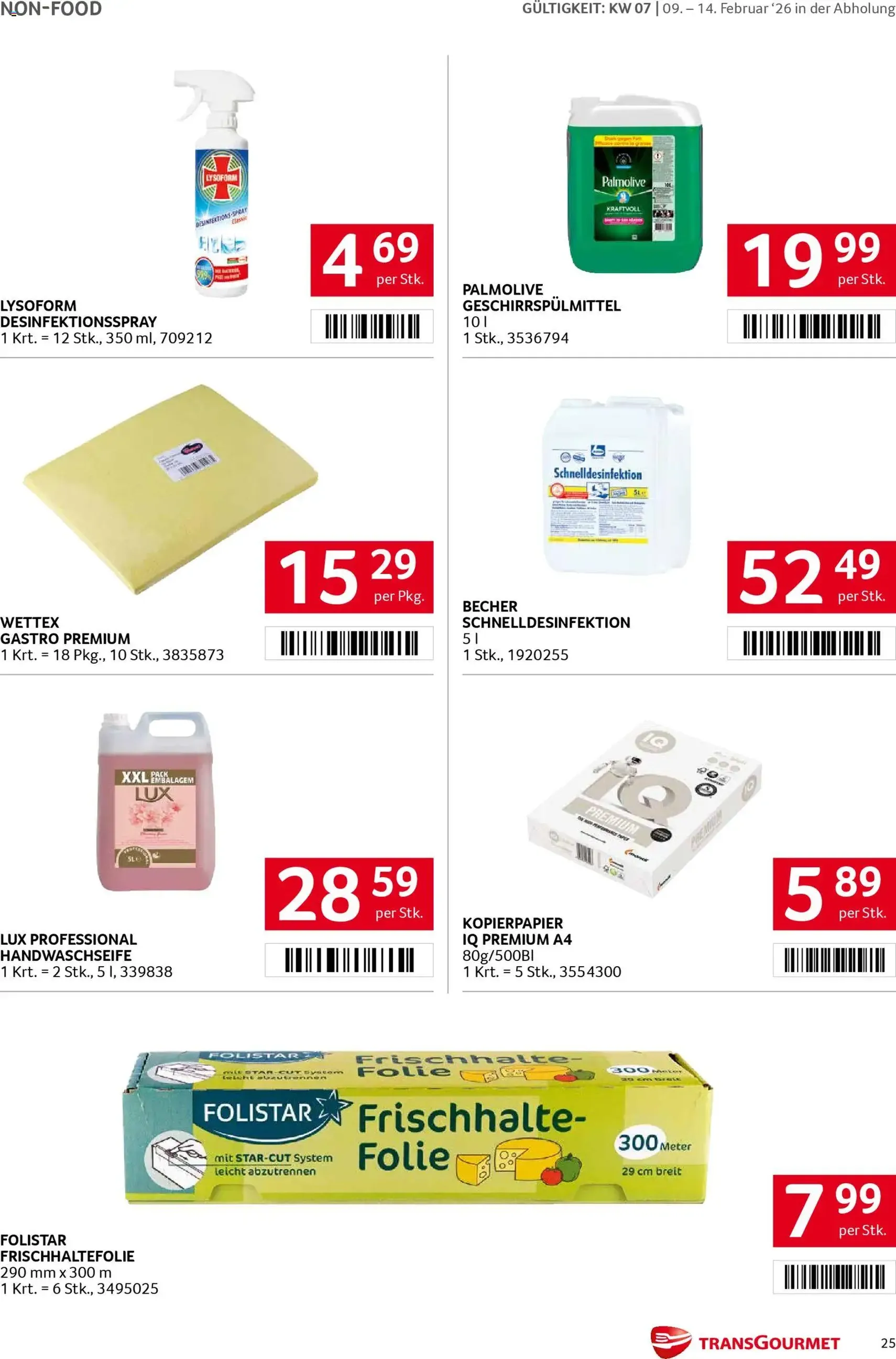 Transgourmet Flugblatt - Gültiger Prospekt ab 09.02.2026, Seite 25 von insgesamt 32