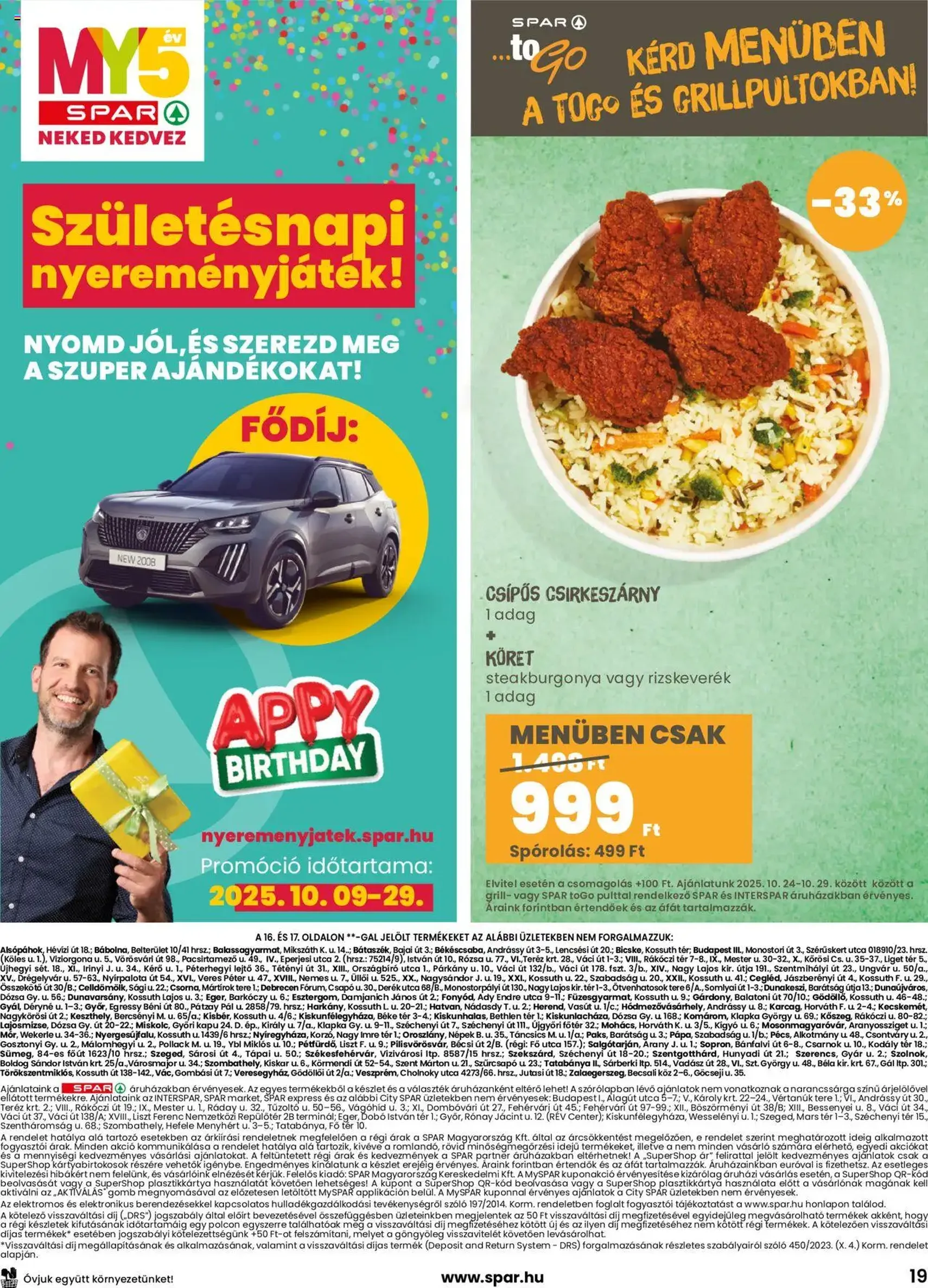 Spar Akciós újság - 2025.10.24. érvényes szórólap 19 oldal 20 oldalból Spar Akciós újság - 2025.10.24. érvényes szórólap 19 oldal 20 oldalból