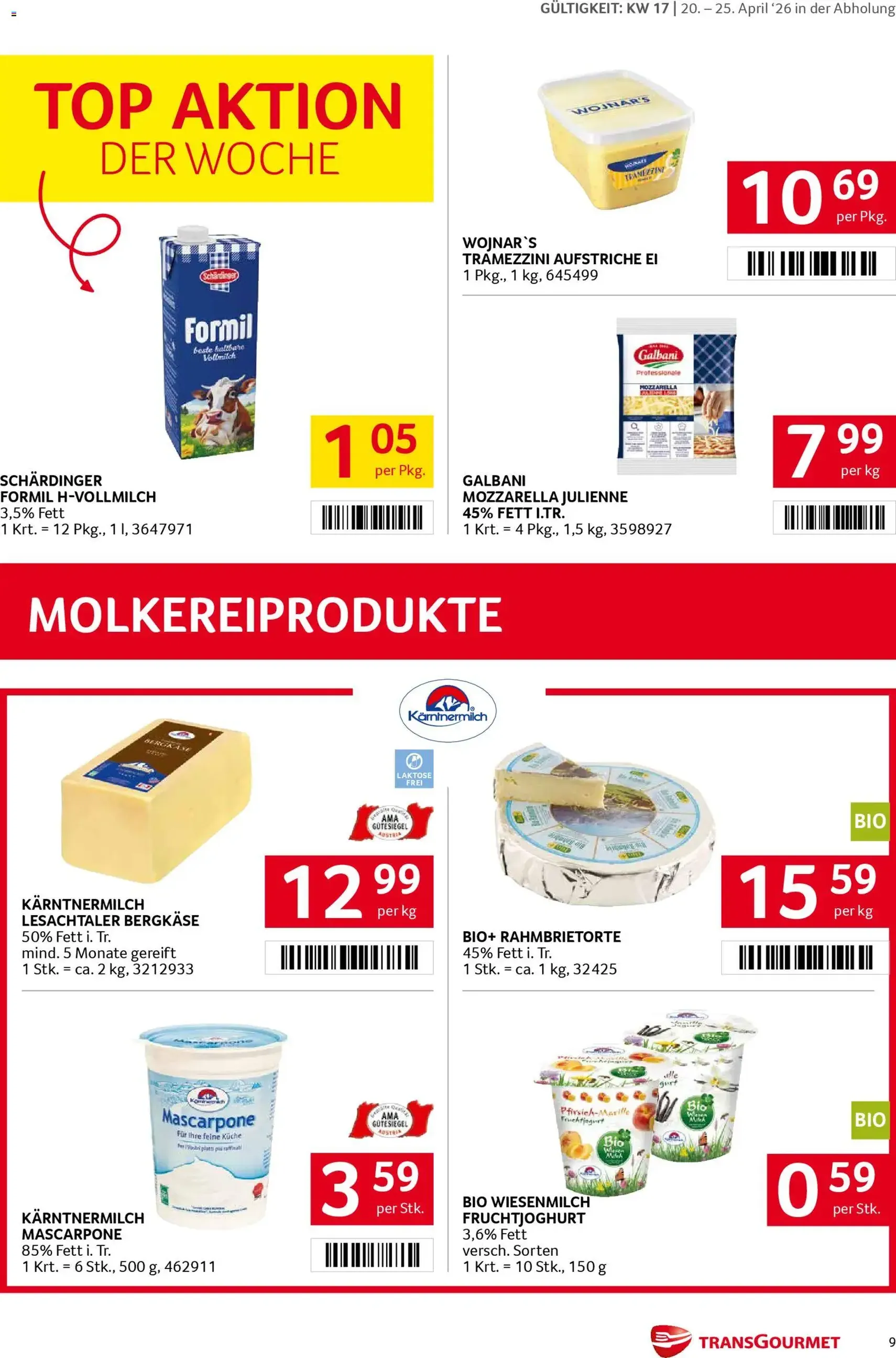 Transgourmet Flugblatt - Gültiger Prospekt ab 20.04.2026, Seite 9 von insgesamt 32