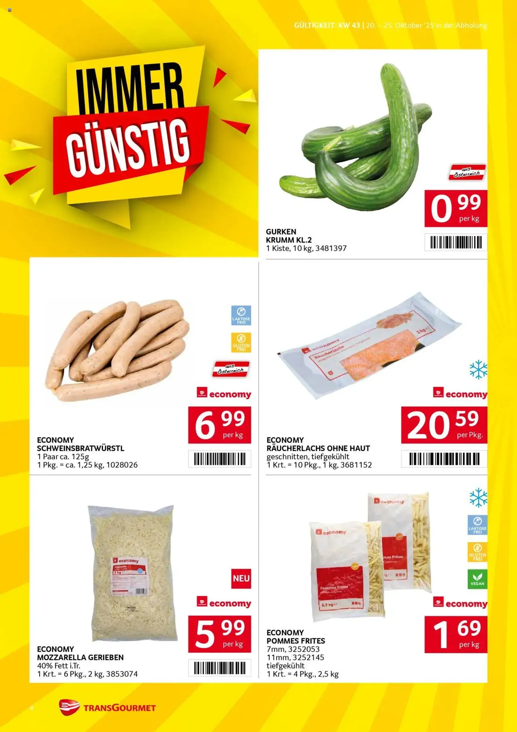 Transgourmet Flugblatt - Gültiger Prospekt ab 20.10.2025, Seite 4 von insgesamt 28 Transgourmet Flugblatt - Gültiger Prospekt ab 20.10.2025, Seite 4 von insgesamt 28