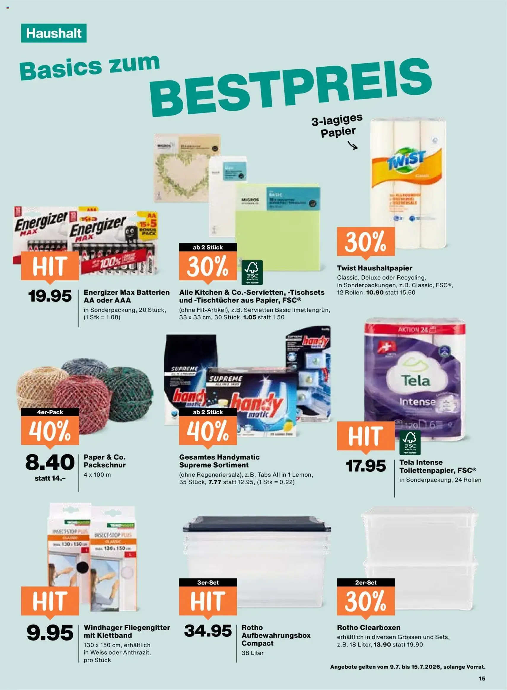 Migros aktionen - Gültiger Prospekt ab 09.07.2026, Seite 15 von insgesamt 20