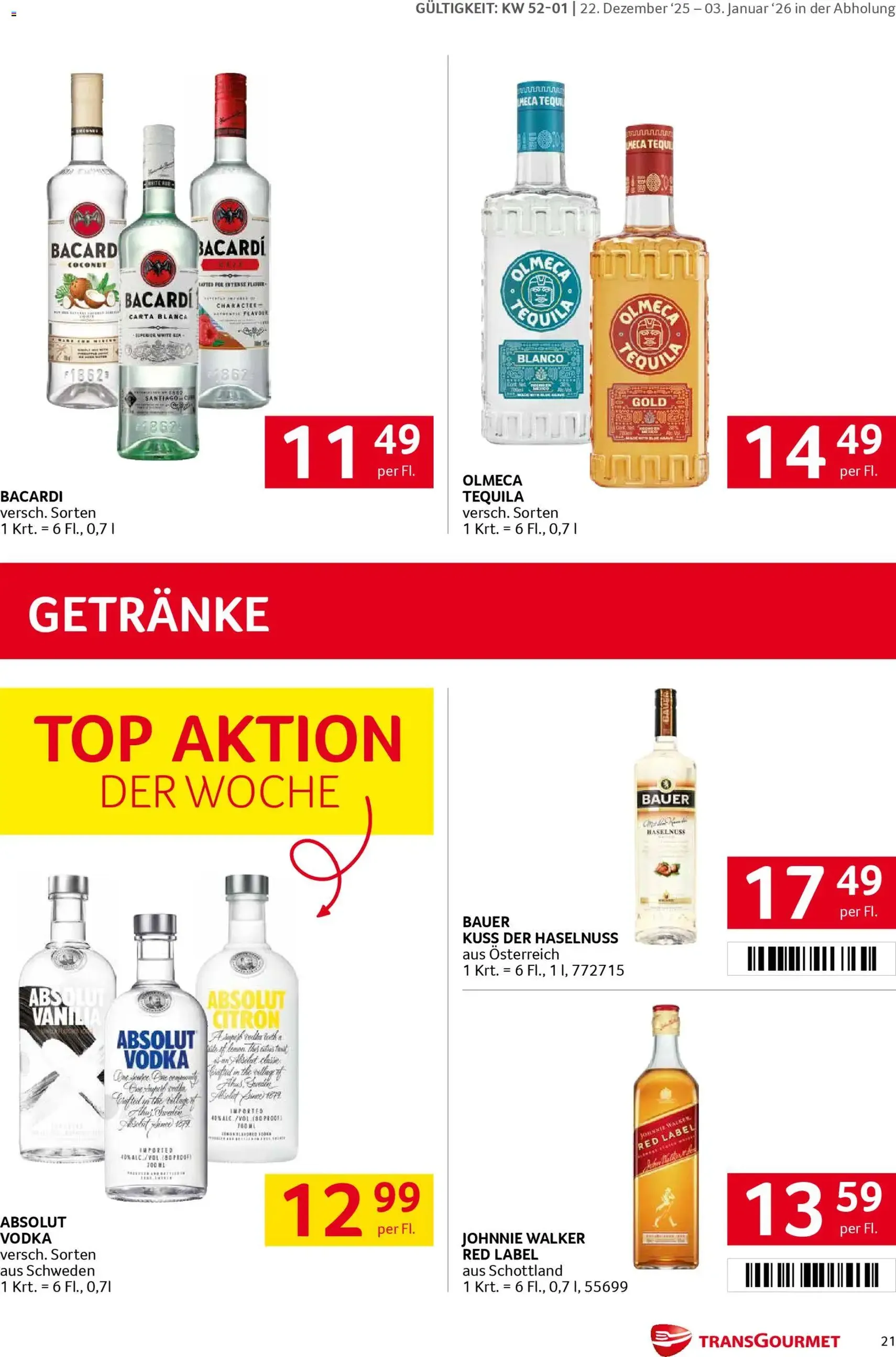 Transgourmet Flugblatt - Gültiger Prospekt ab 22.12.2025, Seite 21 von insgesamt 36