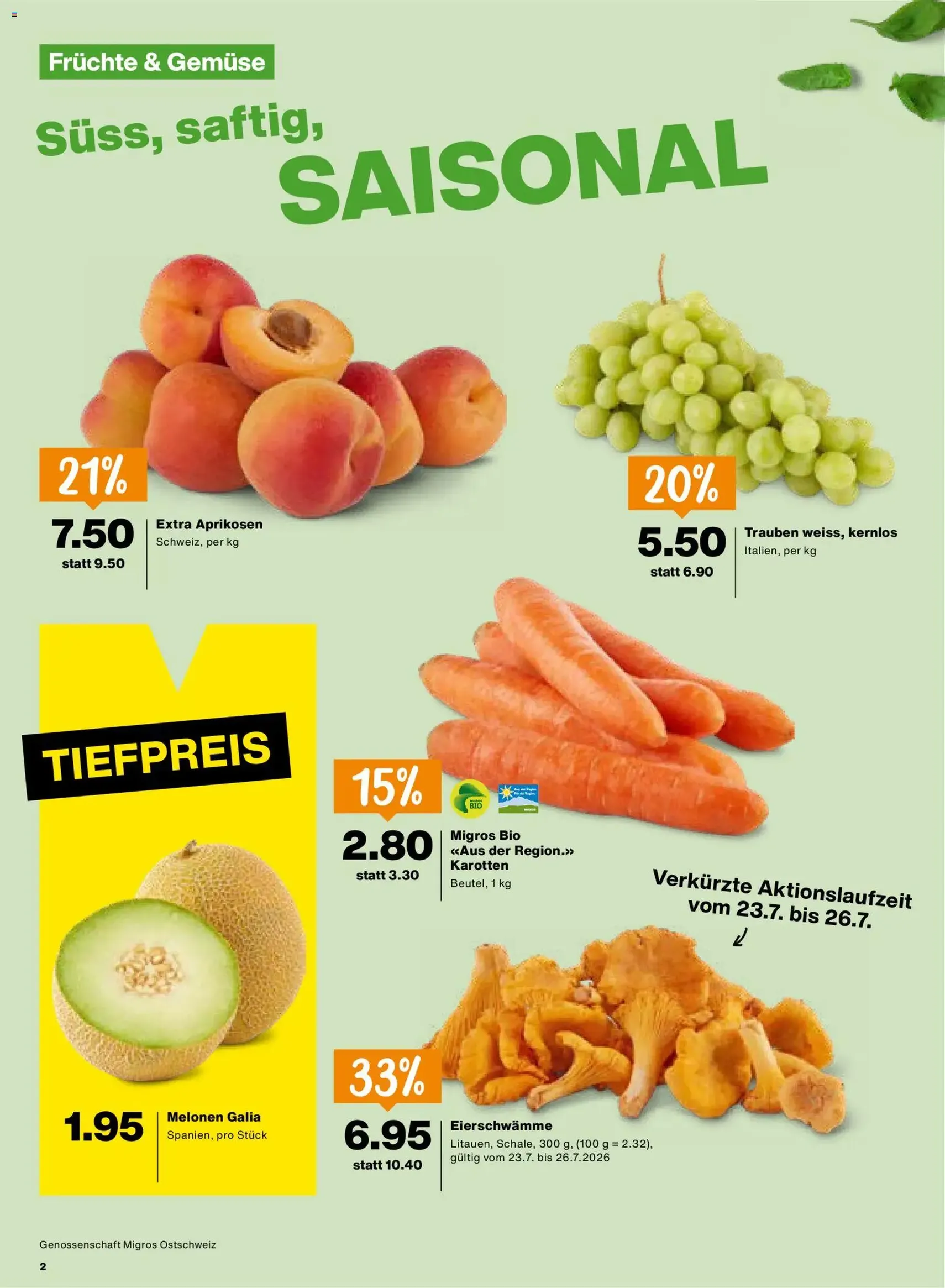 Migros aktionen - Gültiger Prospekt ab 23.07.2026, Seite 2 von insgesamt 20