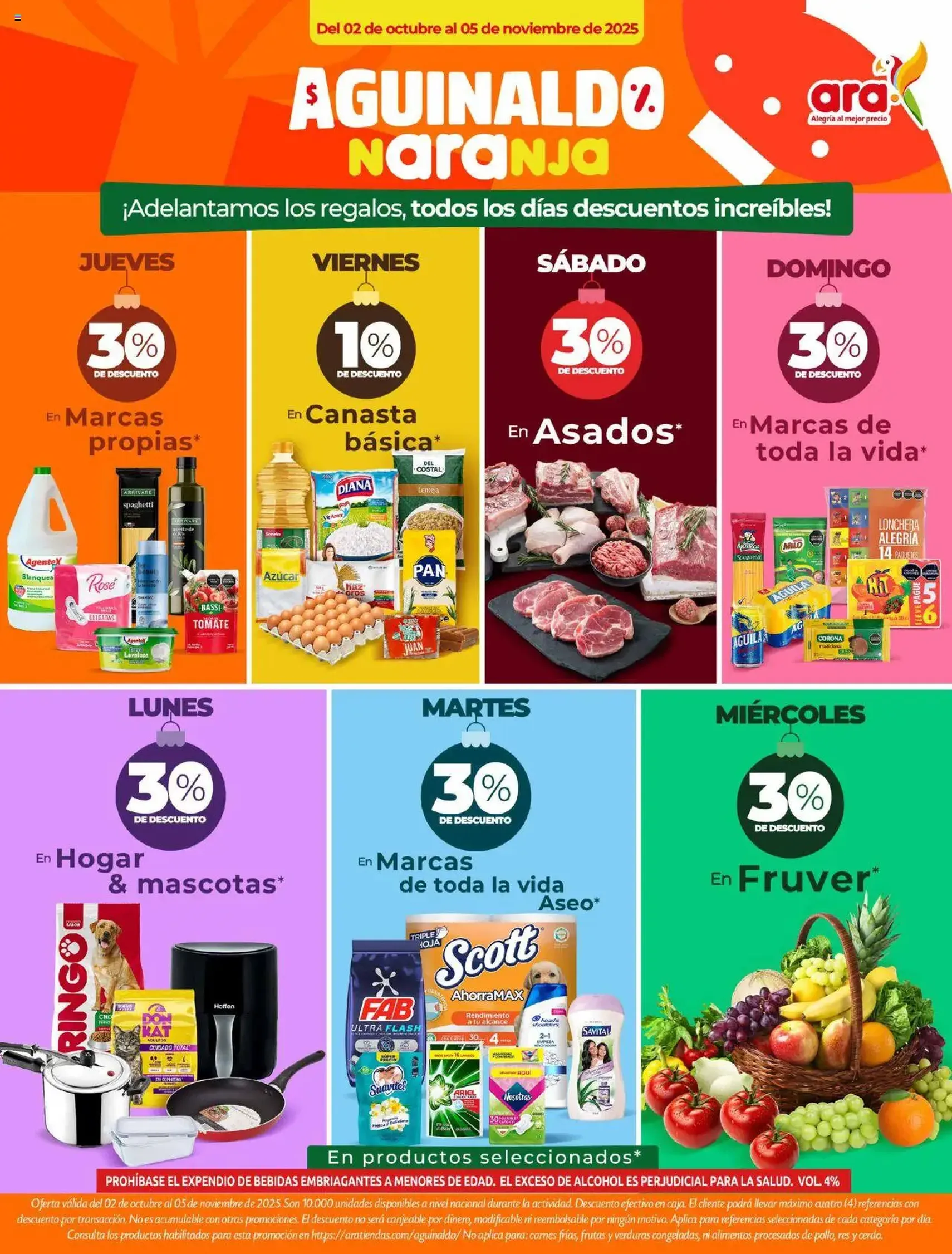 Ara - Ahorra con precios bajos y ofertas en la canasta familiar | ara - folleto válido desde 02/10/2025 página 1 de 11