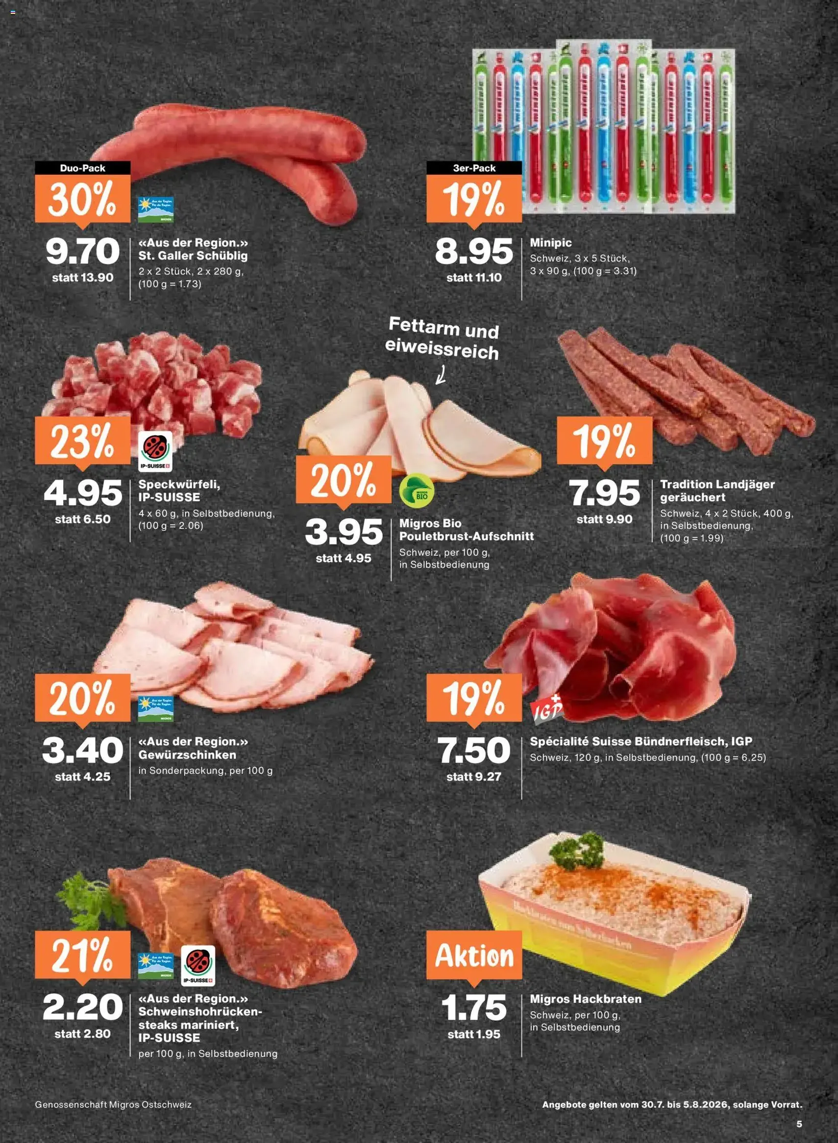 Migros aktionen - Gültiger Prospekt ab 30.07.2026, Seite 5 von insgesamt 24