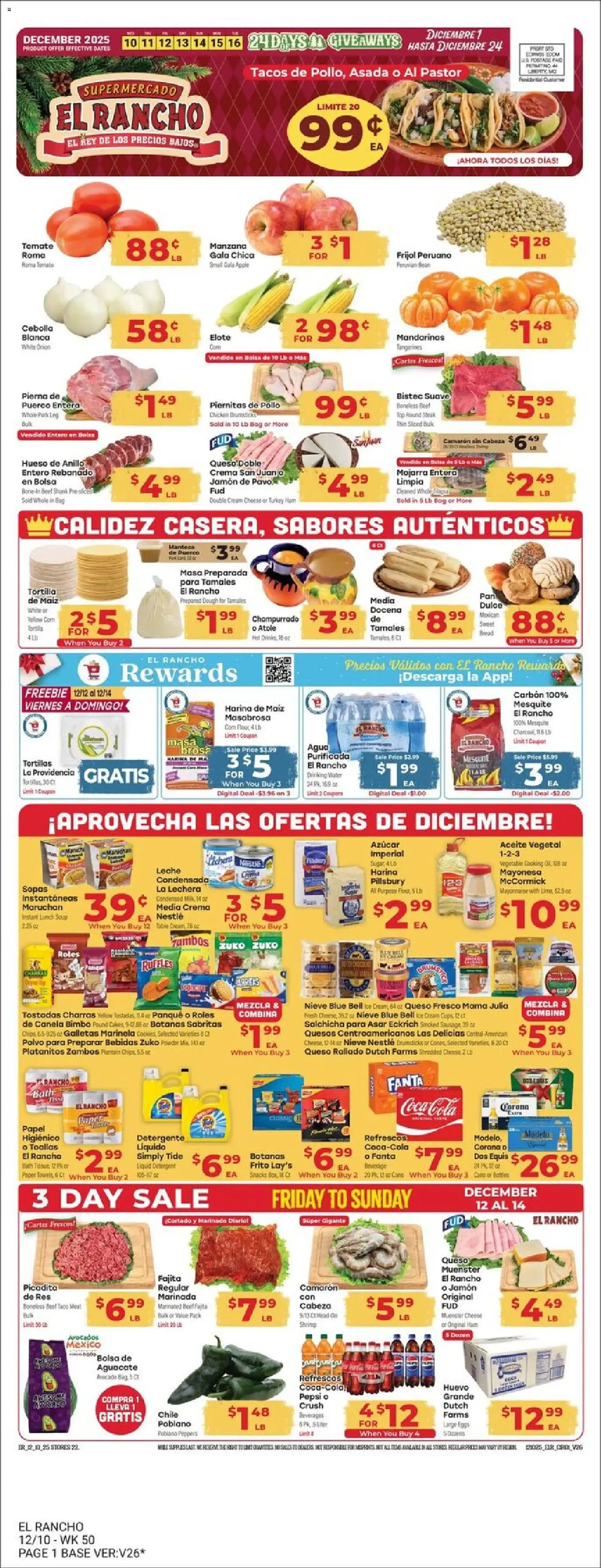 El Rancho Weekly Ad - valid flyer from 12/10/2025, page 1 of 4