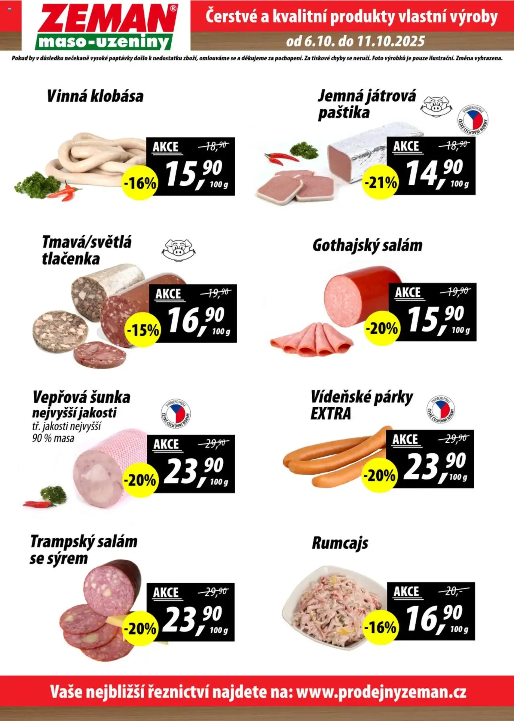 Prodejny Zeman leták - platný leták od 06.10.2025 strana 2 z 2