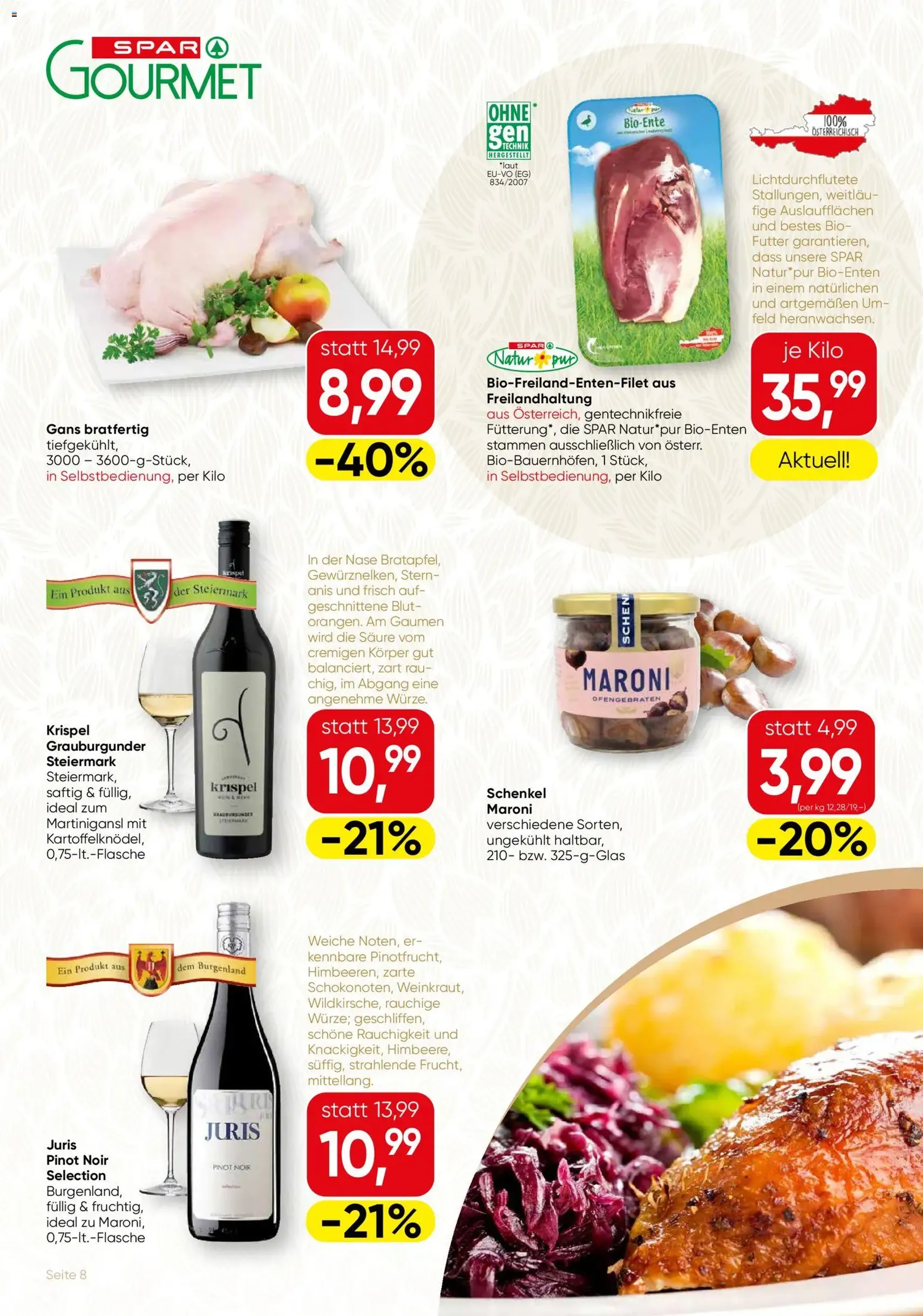 SPAR Gourmet Flugblatt - Gültiger Prospekt ab 06.11.2025, Seite 8 von insgesamt 12