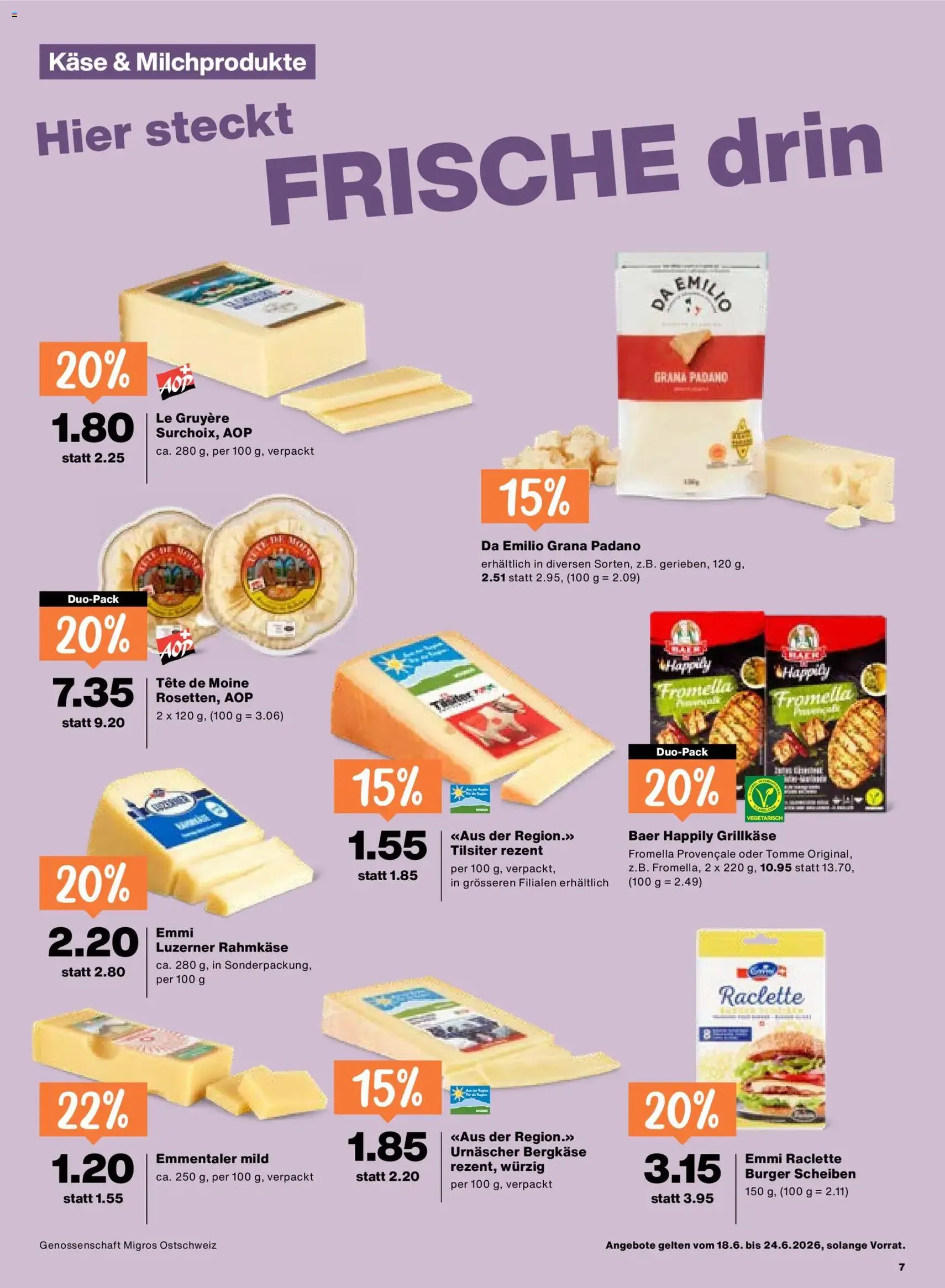 Migros aktionen - Gültiger Prospekt ab 18.06.2026, Seite 7 von insgesamt 24