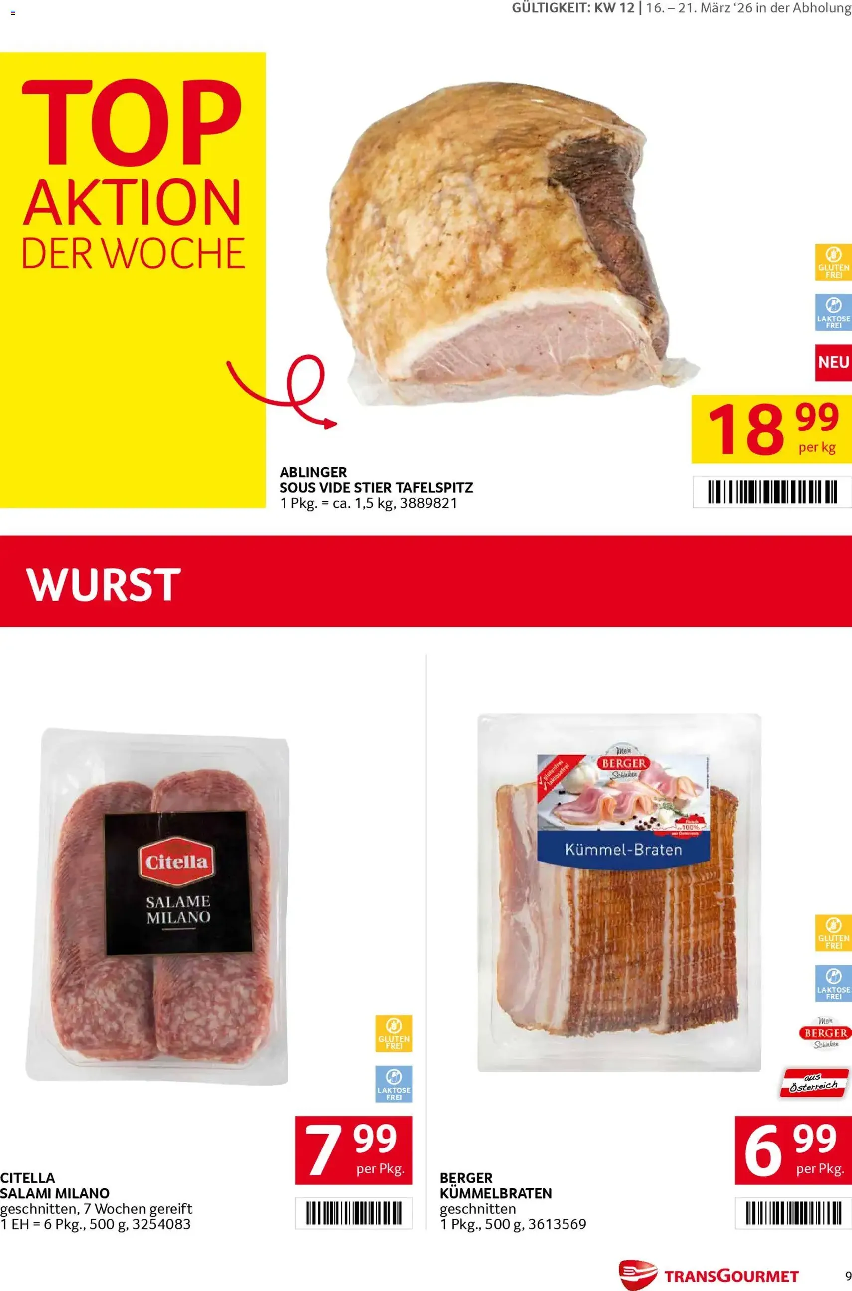 Transgourmet Flugblatt - Gültiger Prospekt ab 16.03.2026, Seite 9 von insgesamt 36