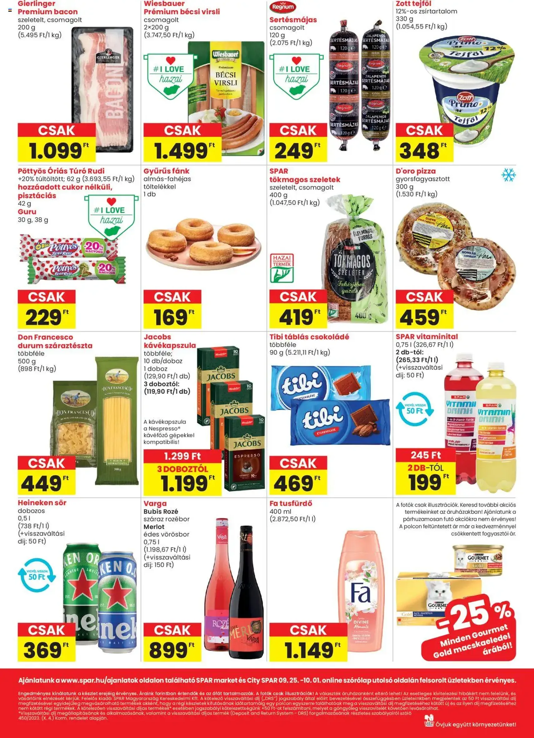Spar Market Akciós újság - 2025.09.25. érvényes szórólap 2 oldal 3 oldalból