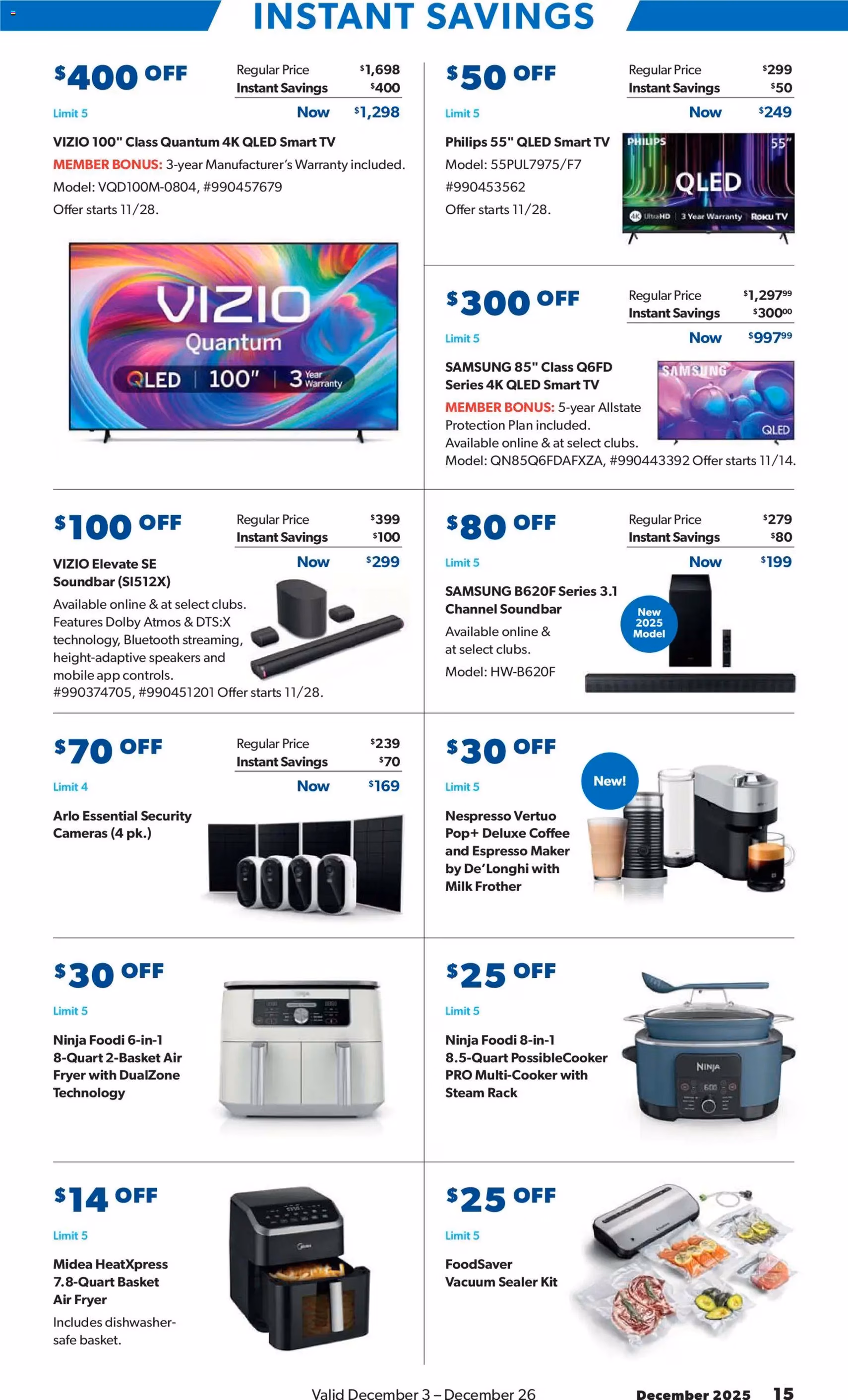 Sam's Club Instant Savings Book December - valid flyer from 12/03/2025, page 15 of 48