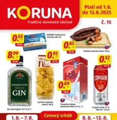 Koruna leták - náhľad letáku platný od 01.08.2025
