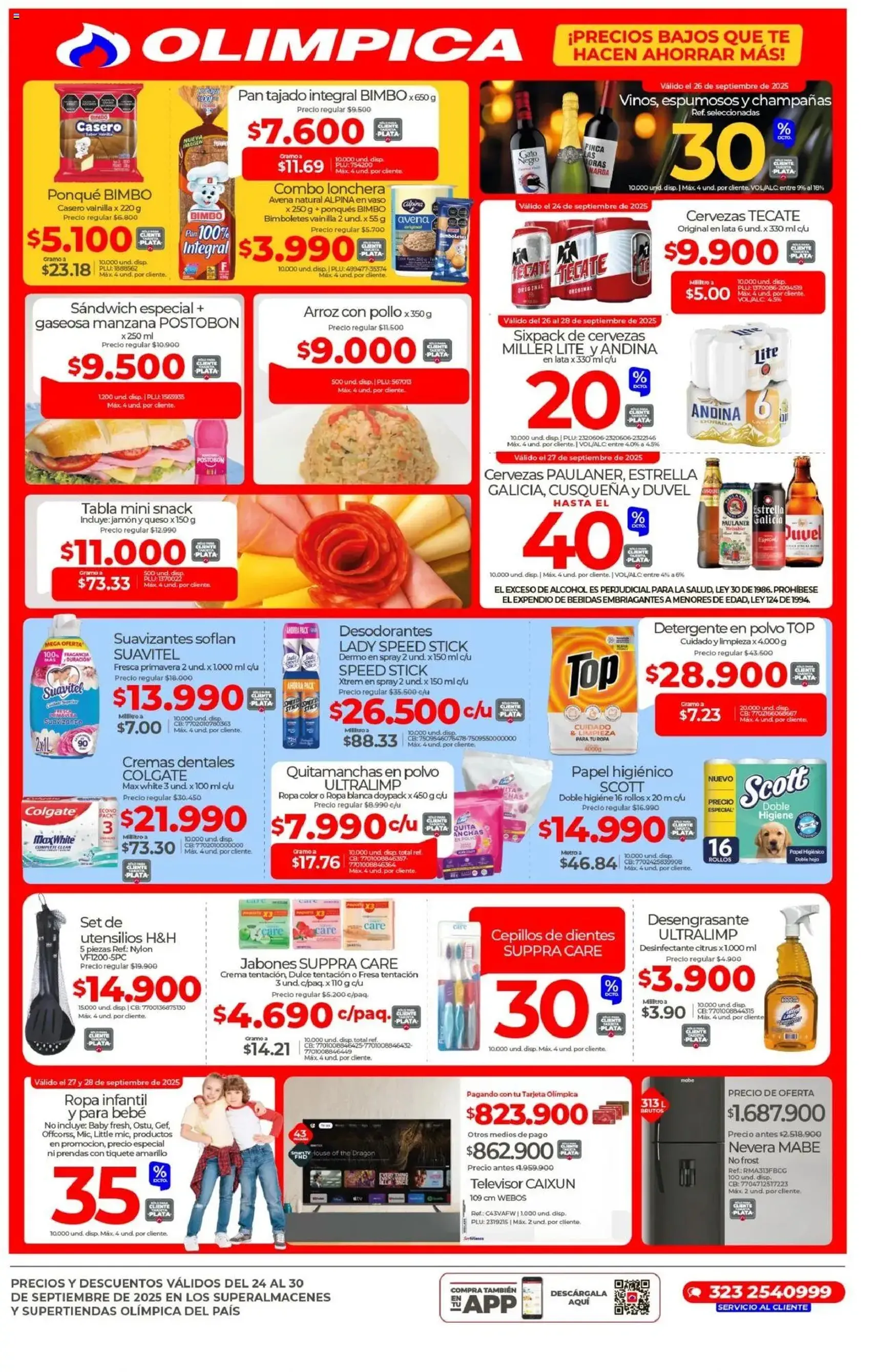 Olímpica - Precios bajos - folleto válido desde 24/09/2025 página 2 de 2