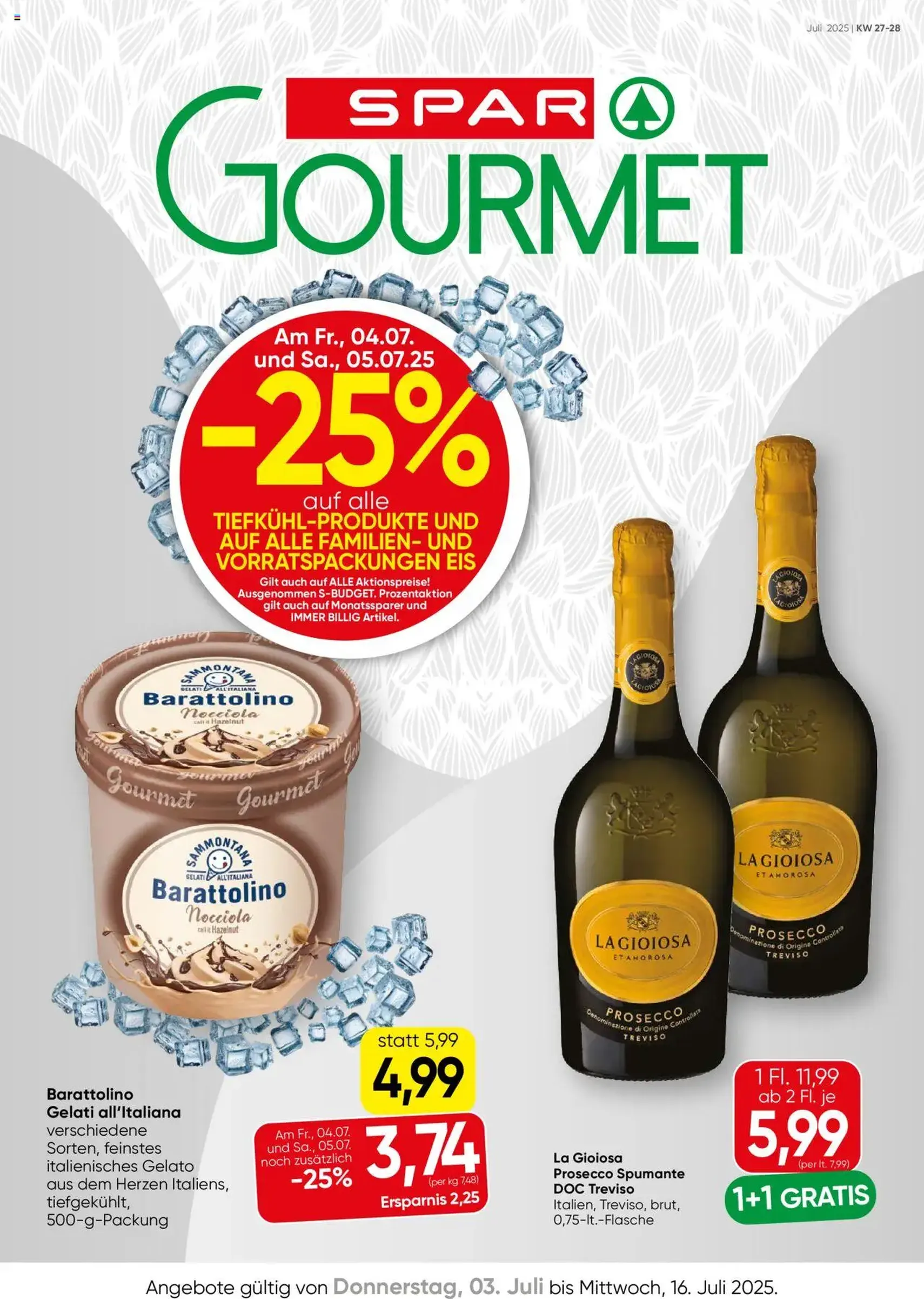 SPAR Gourmet Flugblatt - Gültiger Prospekt ab 03.07.2025, Seite 1 von insgesamt 12