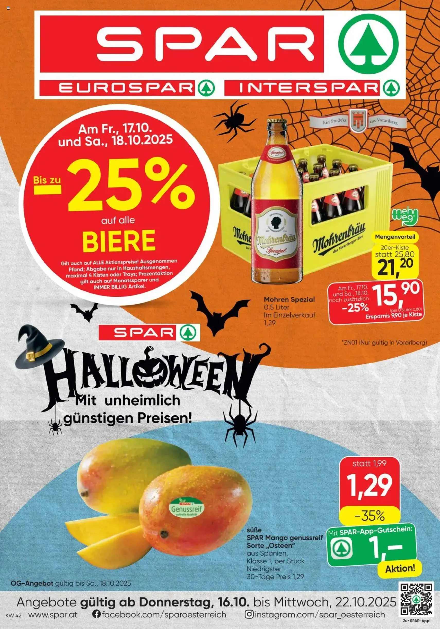 Spar Flugblatt - Gültiger Prospekt ab 16.10.2025, Seite 1 von insgesamt 16 Spar Flugblatt - Gültiger Prospekt ab 16.10.2025, Seite 1 von insgesamt 16