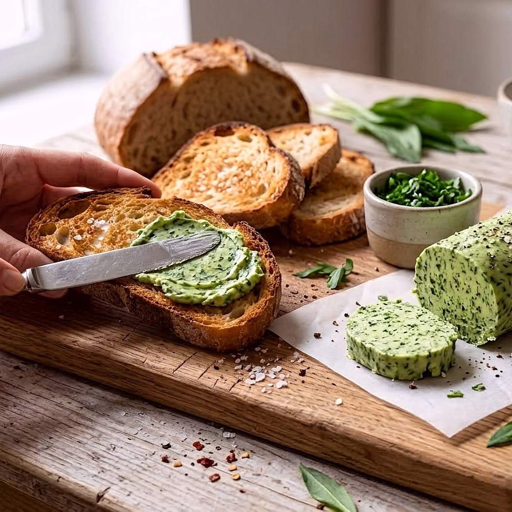 Bylinkové maslo s medvedím cesnakom