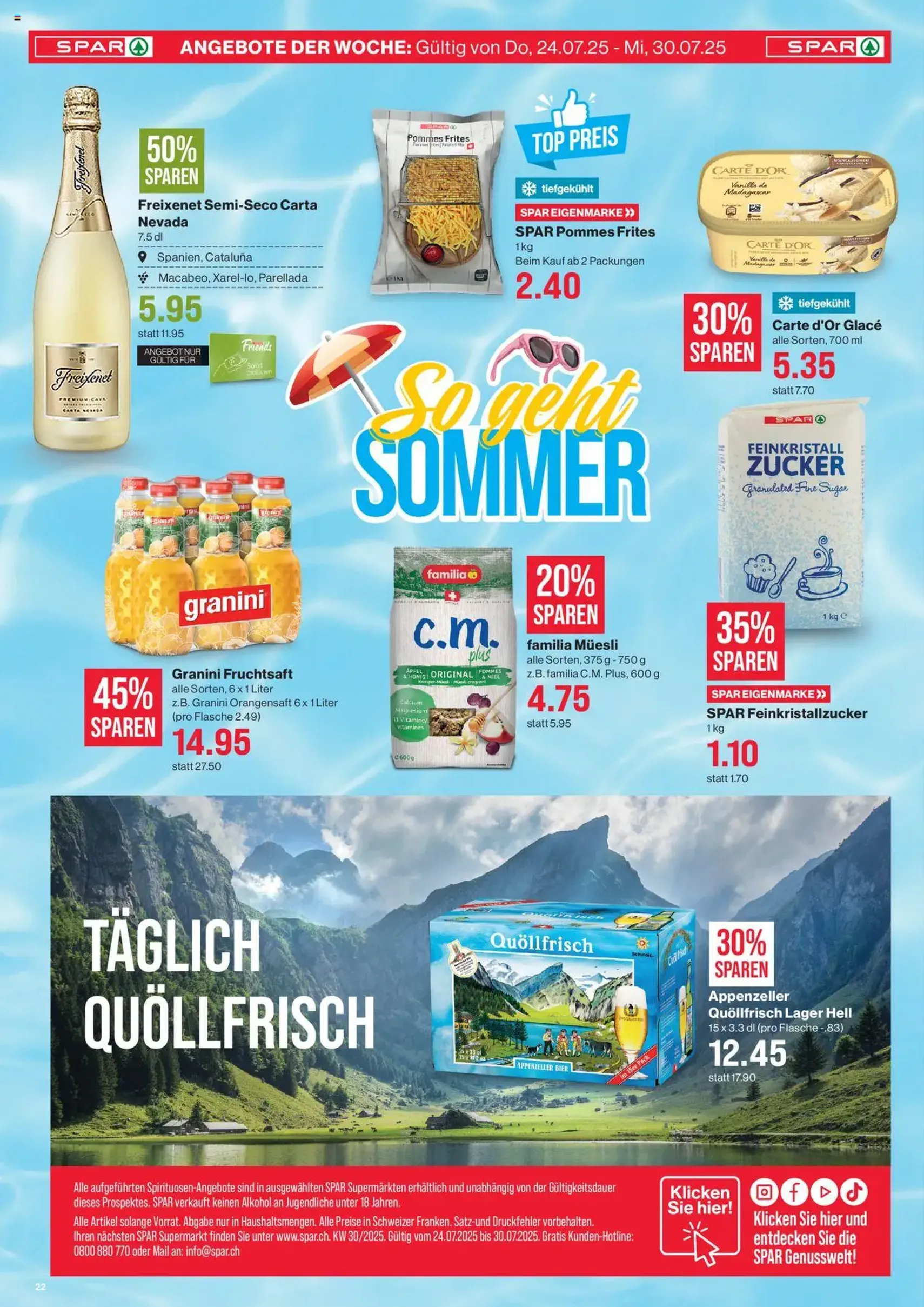SPAR Aktionen - Gültiger Prospekt ab 24.07.2025, Seite 22 von insgesamt 22 SPAR Aktionen - Gültiger Prospekt ab 24.07.2025, Seite 22 von insgesamt 22