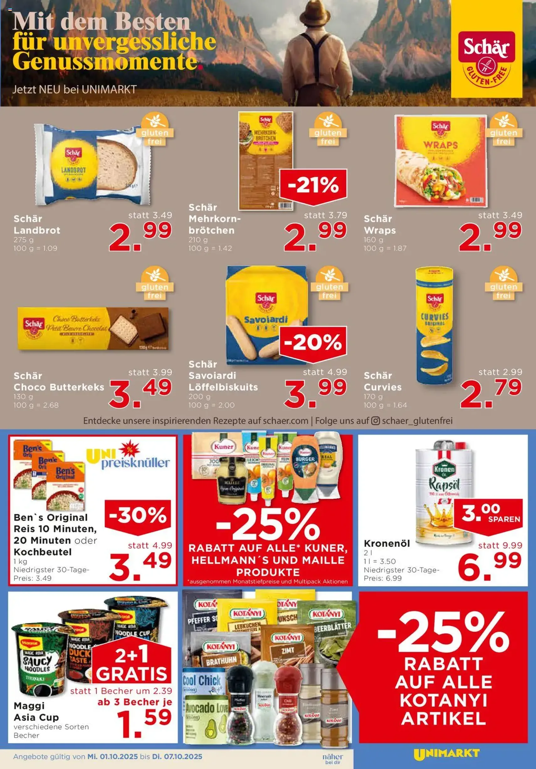 Unimarkt Flugblatt - Gültiger Prospekt ab 01.10.2025, Seite 11 von insgesamt 20 Unimarkt Flugblatt - Gültiger Prospekt ab 01.10.2025, Seite 11 von insgesamt 20